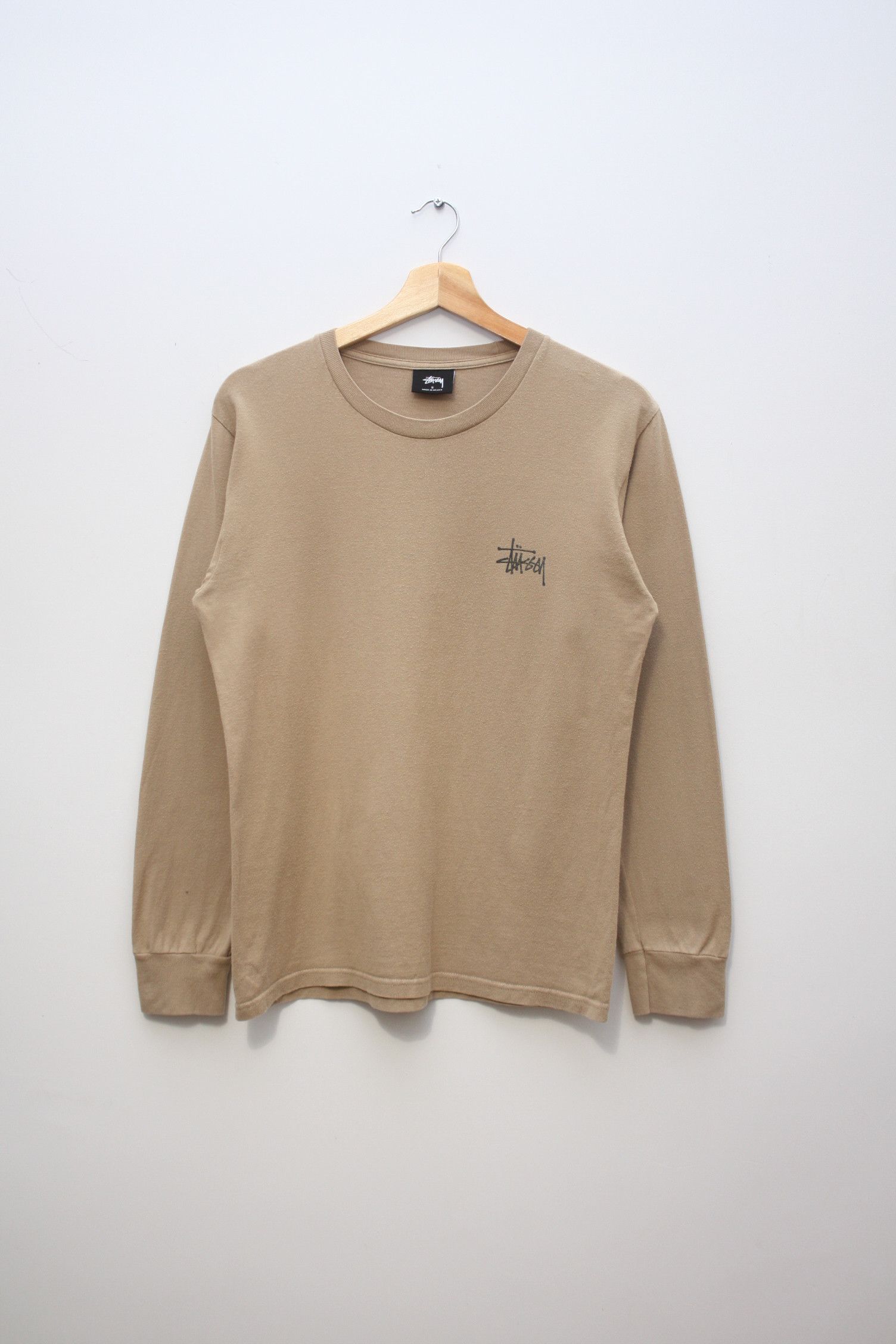 Stussy Stussy Beige Longsleeve Logo Tee Men's Small Size US S / EU 44-46 / 1 - 2 Thumbnail