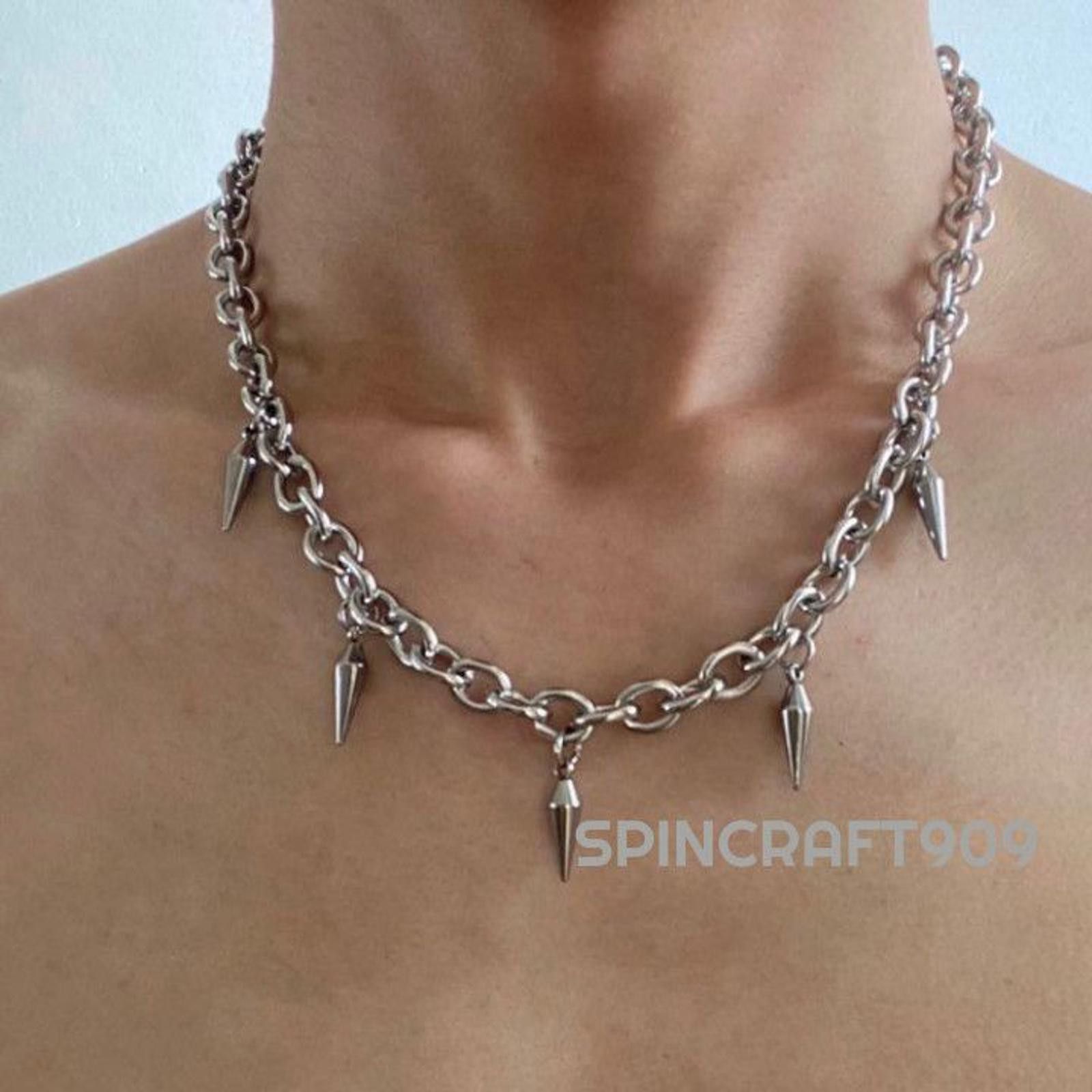 Jewelry Spiked Chain Link Necklace Size ONE SIZE - 3 Thumbnail