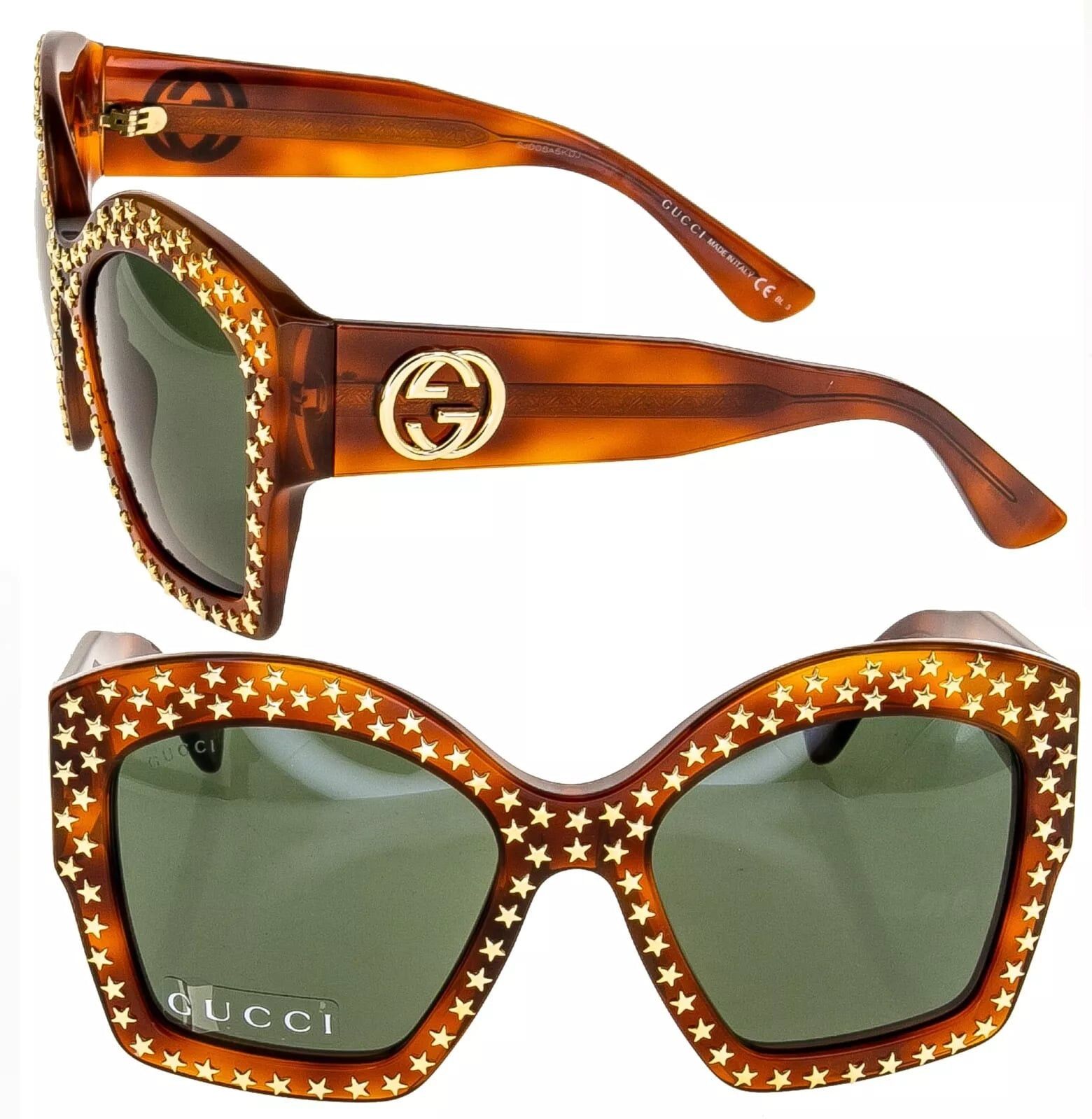 Gucci GUCCI Gold STAR Stud GG3870S Oversized Logo Sunglasses 3870 Size ONE SIZE - 1 Thumbnail