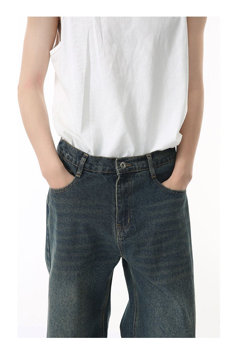 Japanese Brand Japanese retro straight leg distressed Vibe washed jeans Size US 32 / EU 48 - 5 Thumbnail