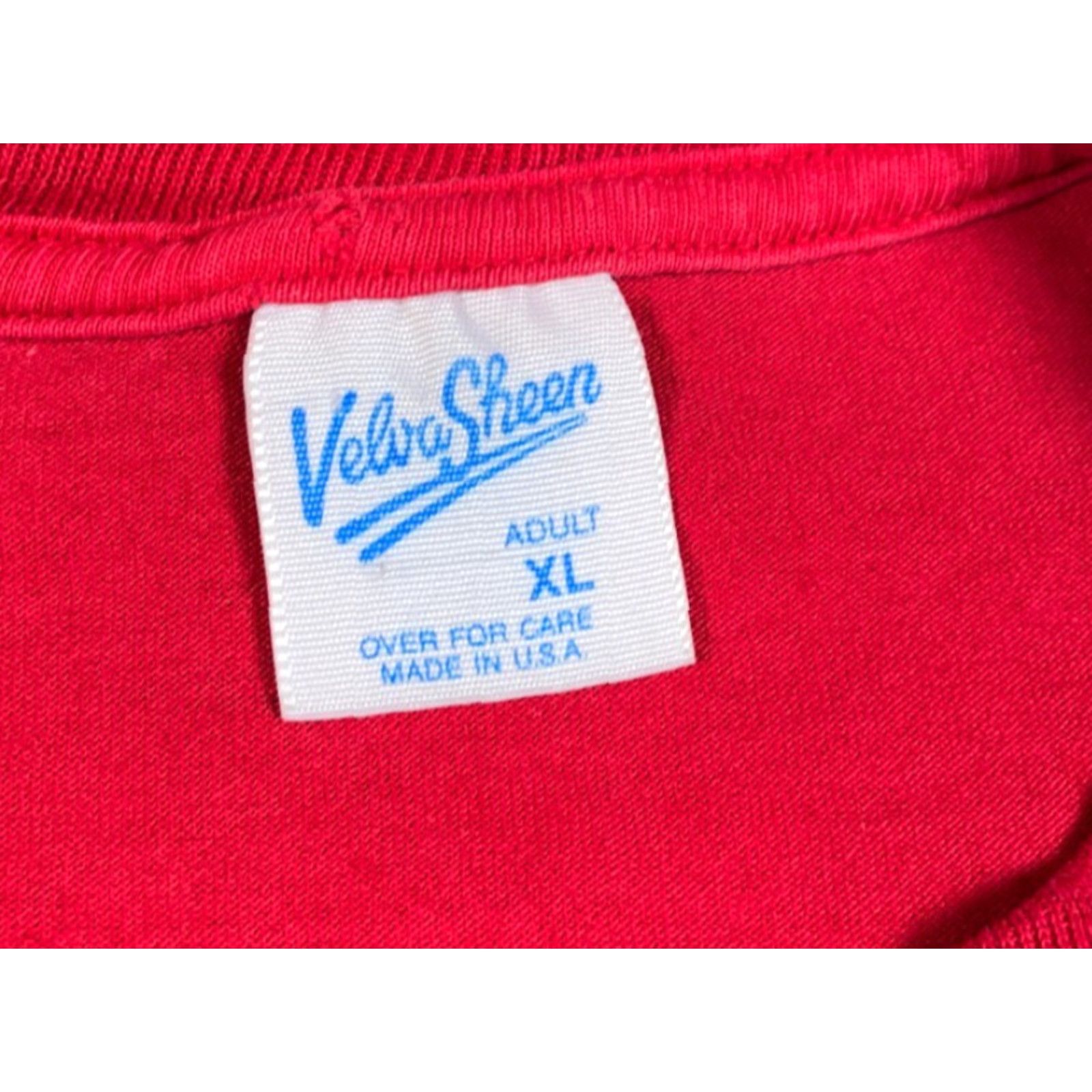Vintage VINTAGE Velva Sheen Mickey Mouse T-Shirt Adult Large (XL Tag) Red 50-50 Blend Graphic Print Short Sleeve Crew Neck Men Mens 90s Cartoon Retro Disney Size US L / EU 52-54 / 3 - 3 Thumbnail