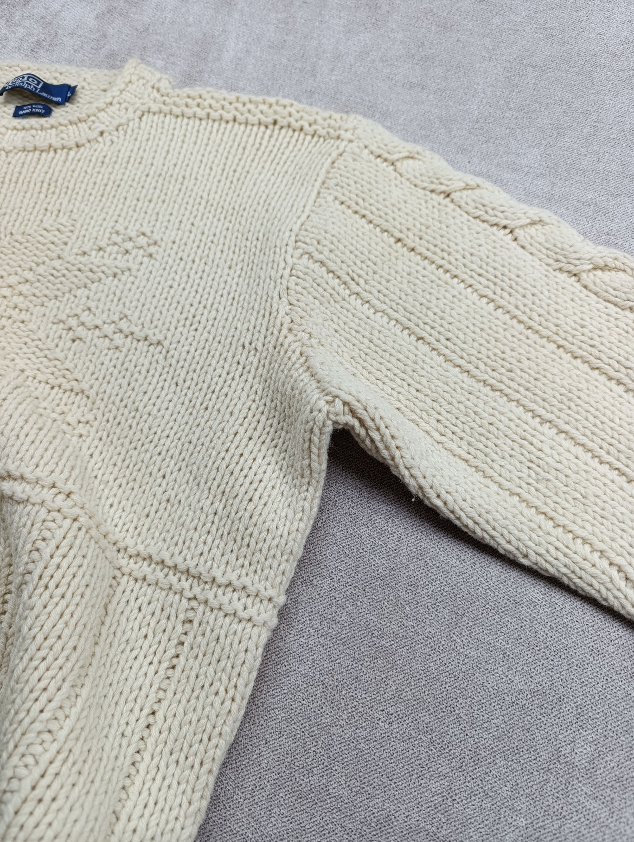 Polo Ralph Lauren VINTAGE POLO RALPH LAUREN HAND KNIT WOOL WOMENS SWEATER Size L / US 10 / IT 46 - 10 Thumbnail