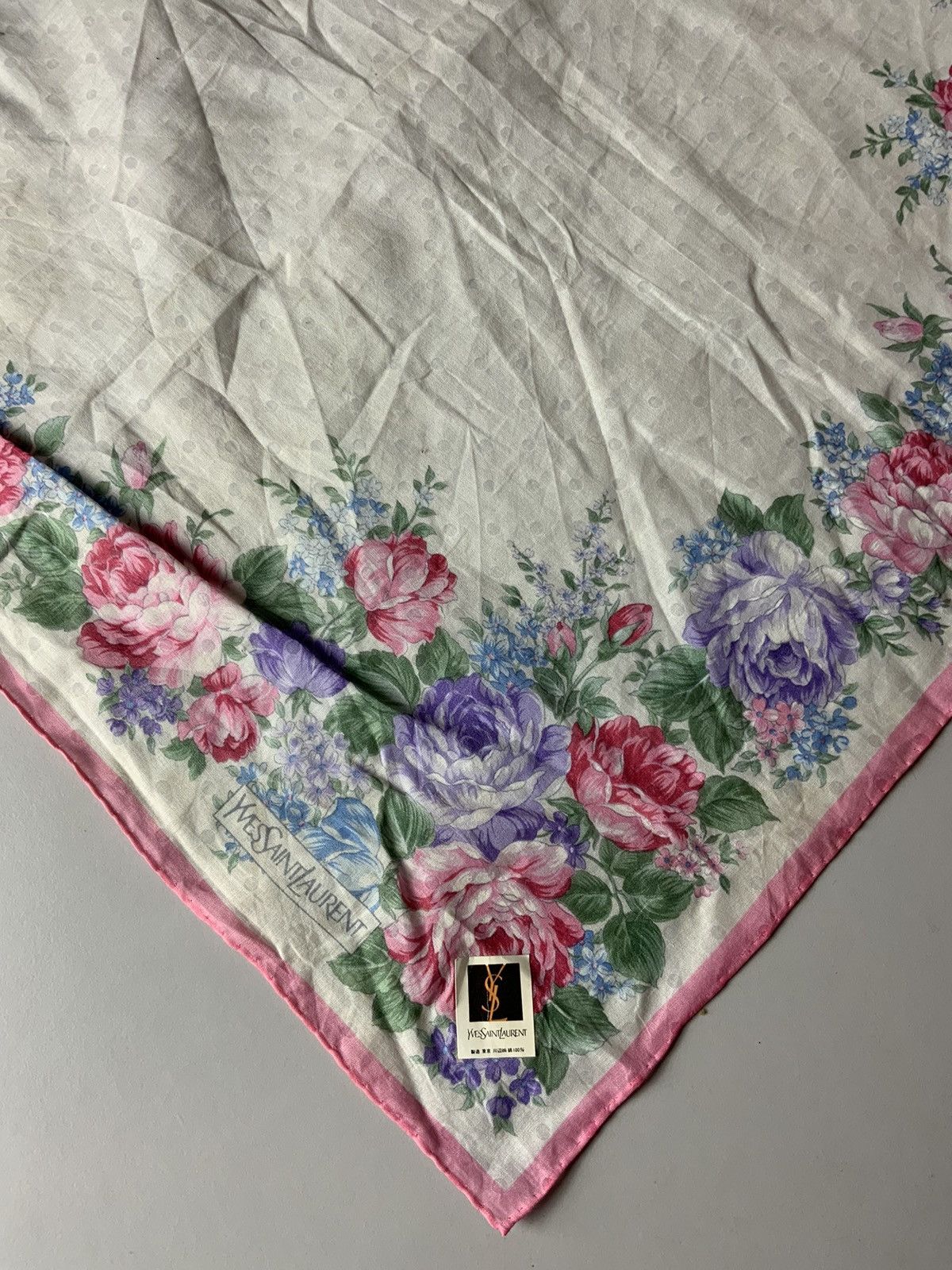 Yves Saint Laurent YSL Yves Saint Laurent Flower Vintage Bandana Handkerchief Size ONE SIZE - 6 Thumbnail