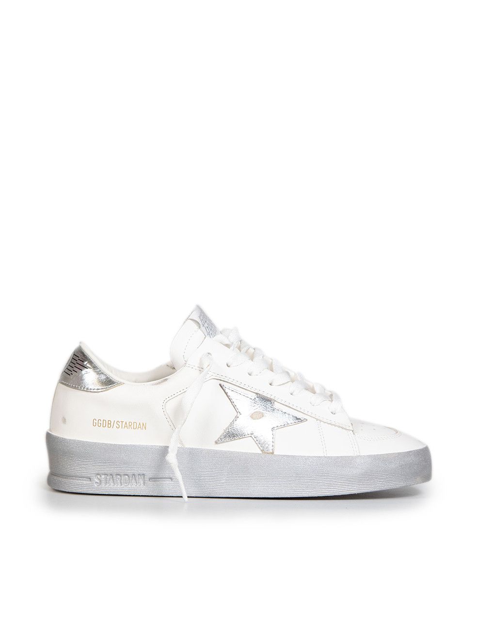 FW24 White Leather Silver Stardan Trainers