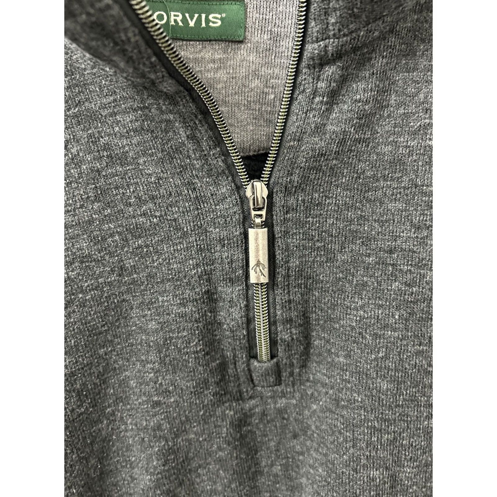 Orvis Orvis Sweater Mens XL Gray 1/4 Zip Pima Cotton Pullover Long Sleeve Logo Collared Knit Casual Sweater Mens XL Gray 1/4 Zip Pinot? Size US XL / EU 56 / 4 - 7 Thumbnail