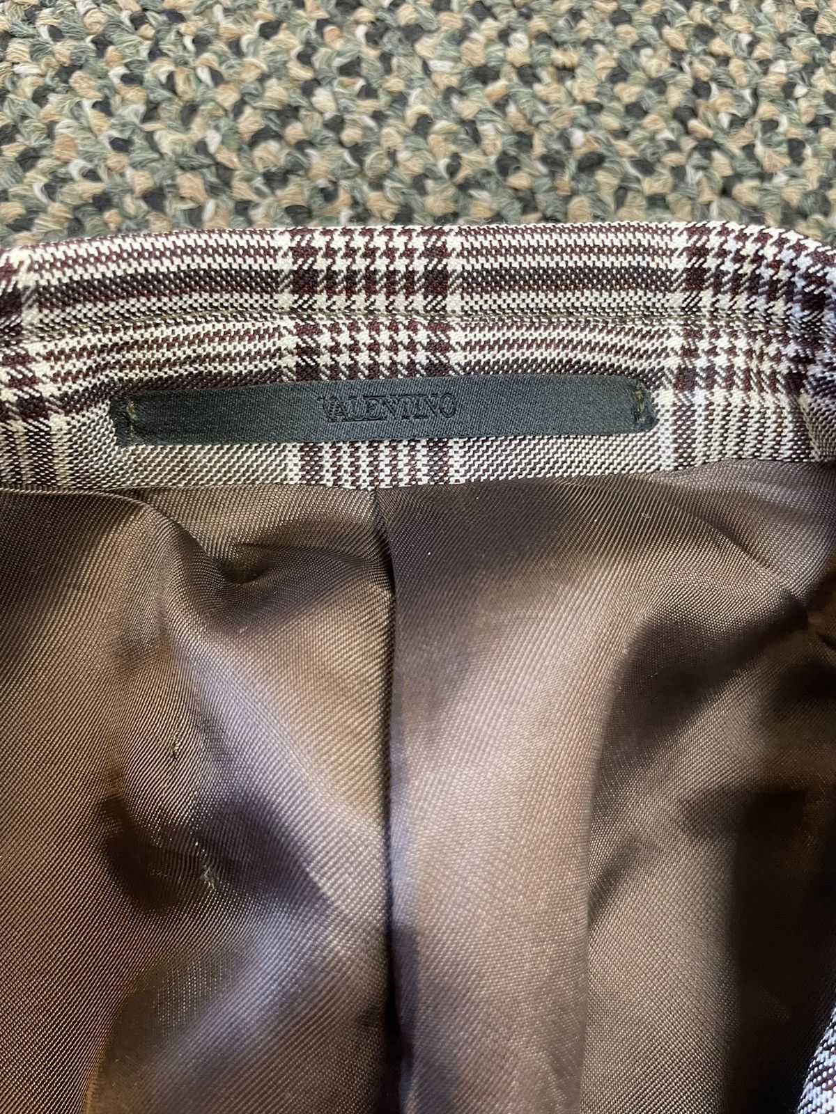 Valentino Check Print Wool & Silk Jacket Size 42R - 8 Thumbnail