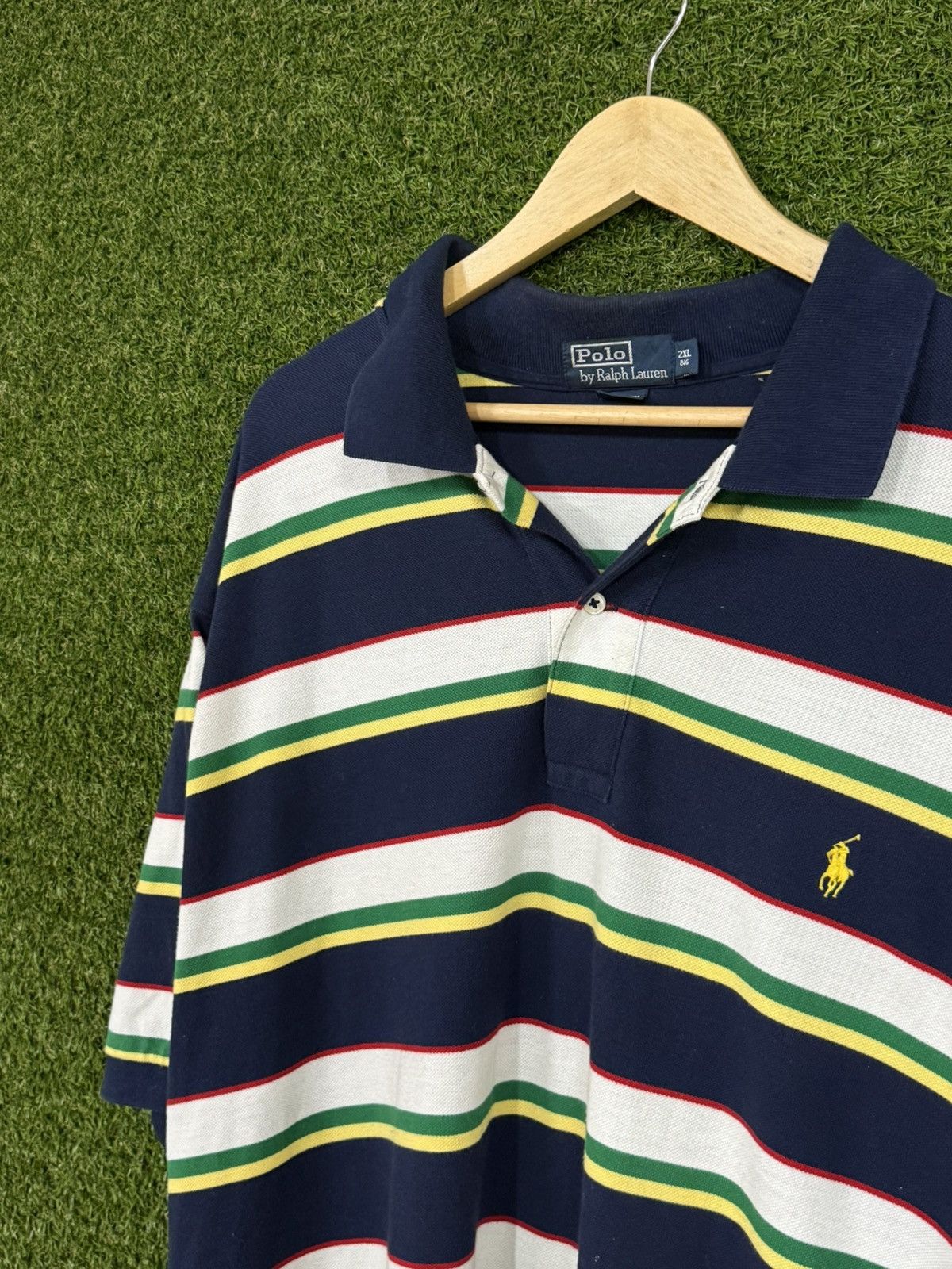 Polo Ralph Lauren Polo Ralph Lauren Oversized Striped Prep Y2K Polo Size US XXL / EU 58 / 5 - 1 Thumbnail