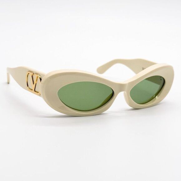 Valentino NEW VALENTINO SUNGLASSES VLS-178B IVORY/GREEN WOMEN EYEWEAR Size ONE SIZE - 1 Thumbnail