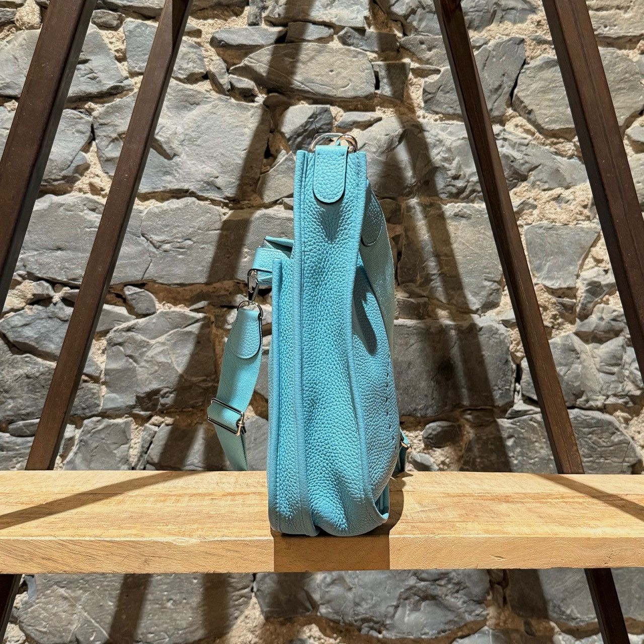 Hermes Hermès 2015 Bleu Atoll Clemence Evelyne III Crossbody Bag Size ONE SIZE - 4 Thumbnail