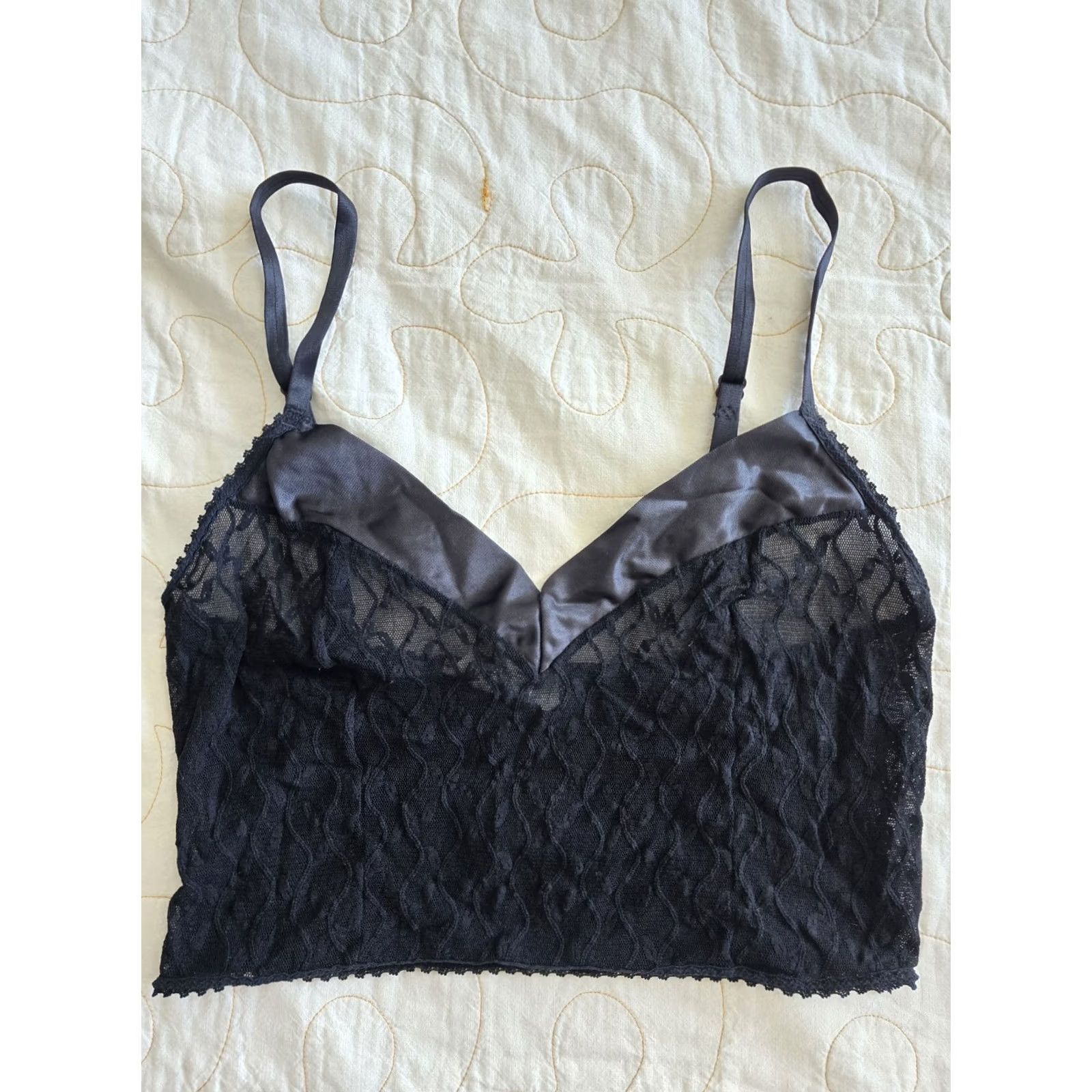 Undercover VINTAGE UndercoverWear Black Lace Bralet Shirt Womens Small Medium 1970s 1980s Art Deco Size ONE SIZE - 5 Thumbnail