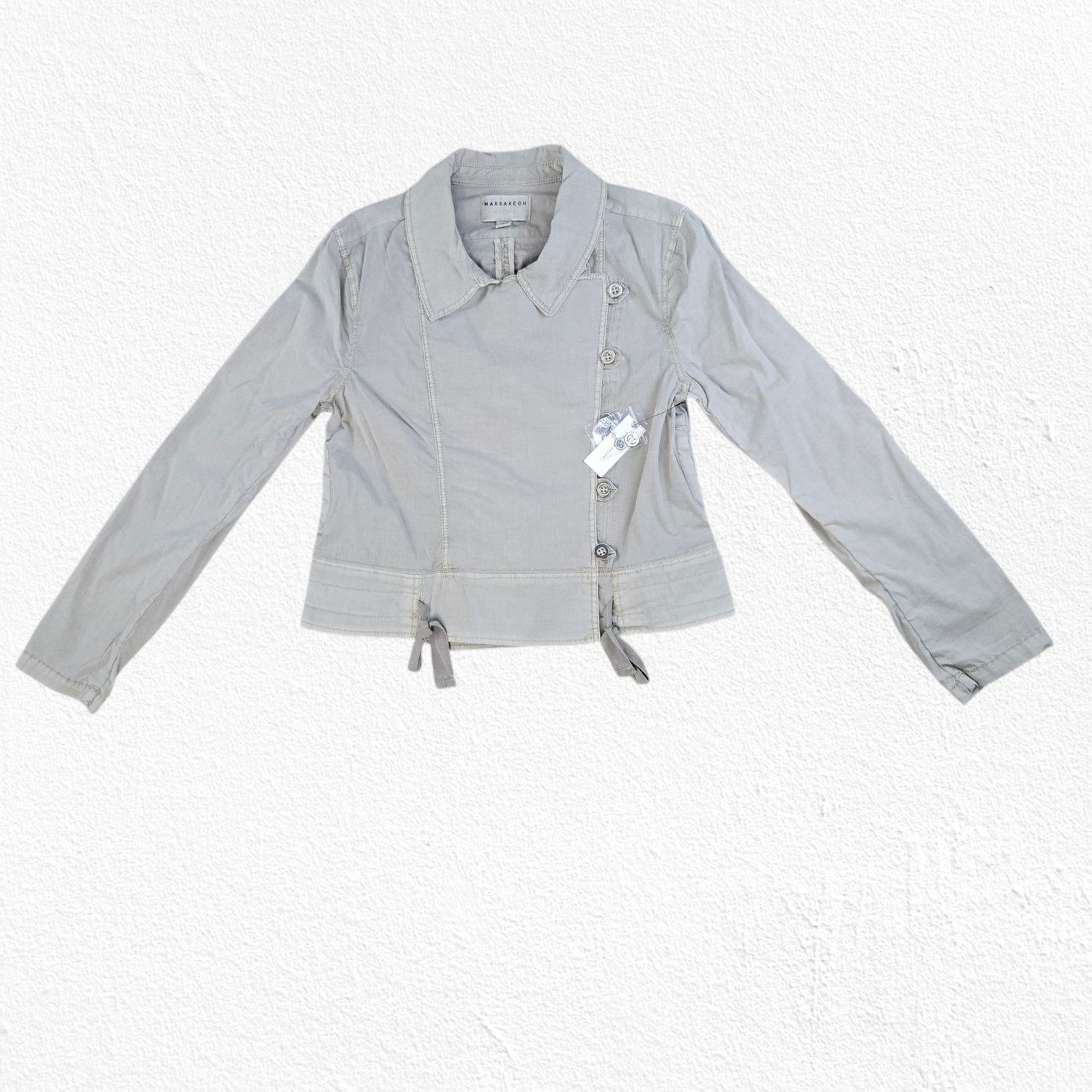 Anthropologie Marrakech Asymmetrical Utility Jacket Pearl Gray Size L Size L / US 10 / IT 46 - 3 Thumbnail