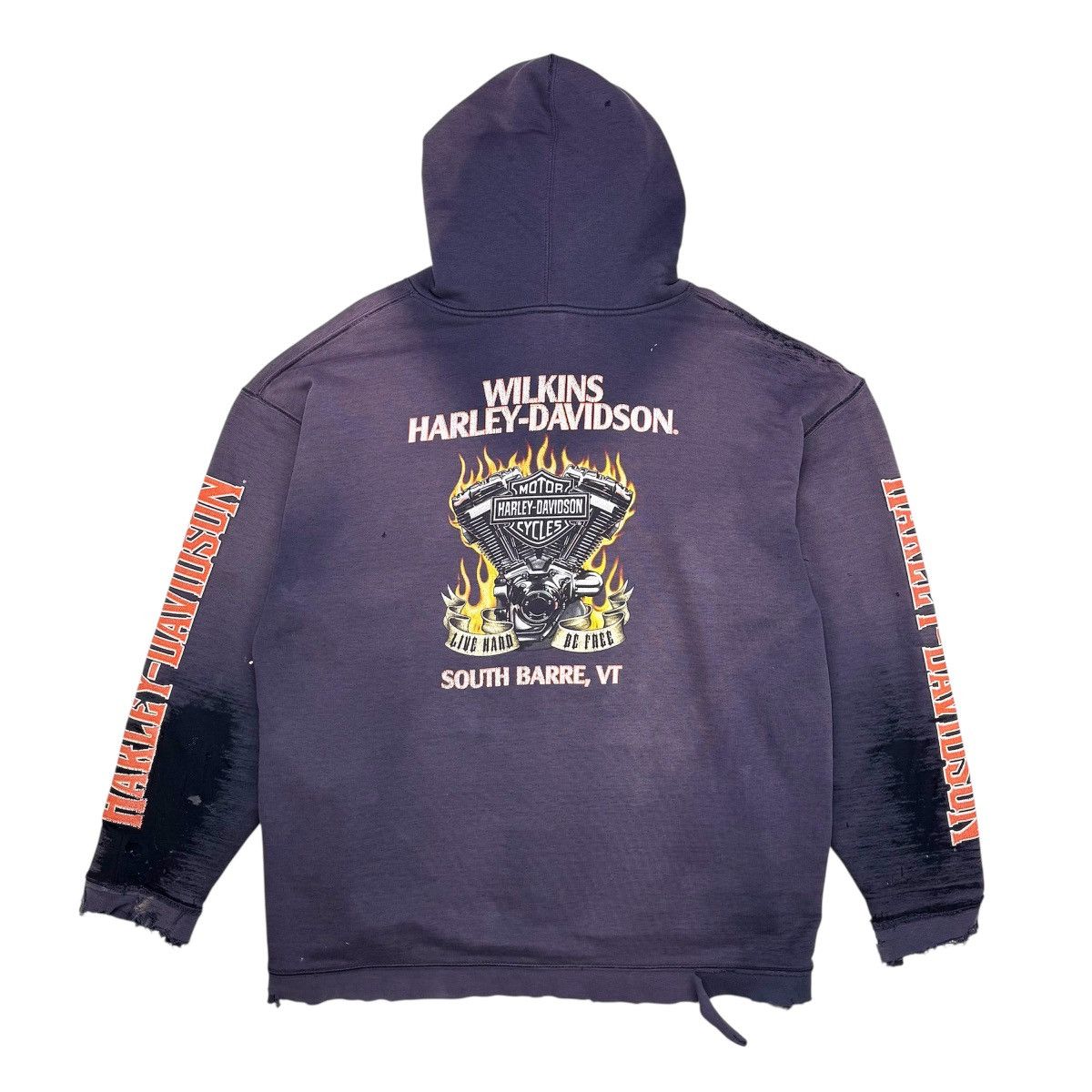 Harley Davidson THRASHED FADED HARLEY DAVIDSON HOODIE Size US XXL / EU 58 / 5 - 3 Thumbnail