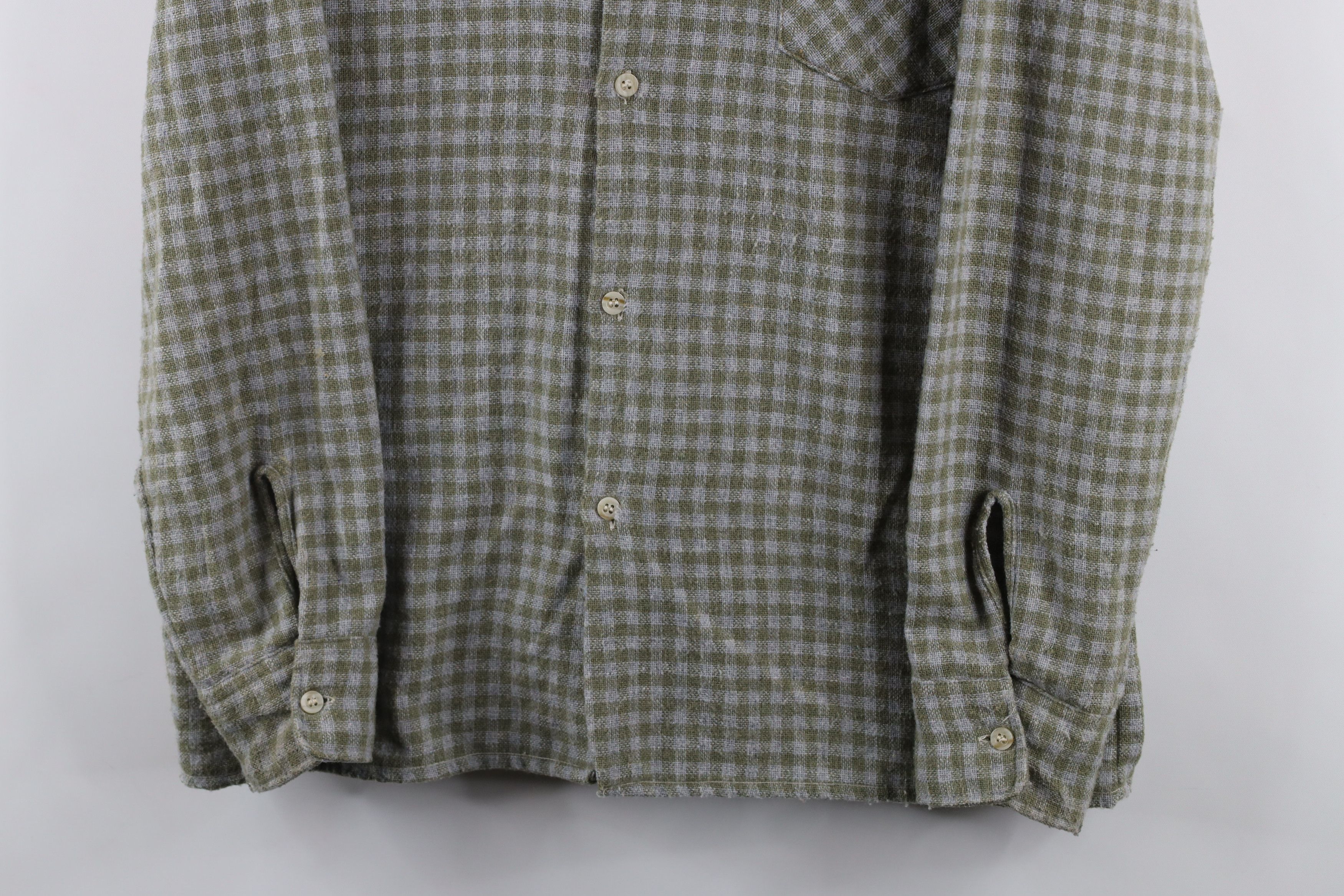 Vintage Vintage 70s Streetwear Leather Trim Wool Knit Button Shirt Size US M / EU 48-50 / 2 - 3 Thumbnail