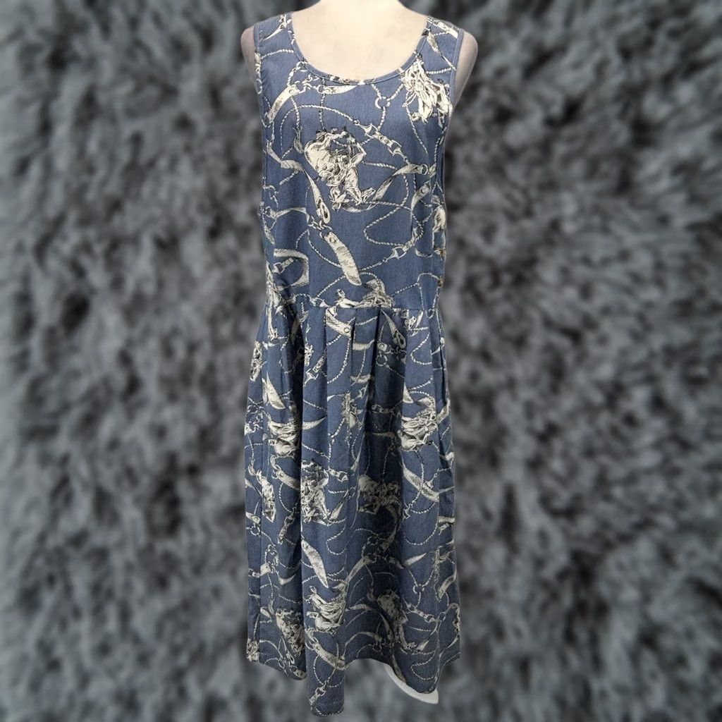 Vintage VINTAGE Bryn Connelly Jumper Dress Dress Sleeveless Pockets Midi Blue S Regular Women Horse Equestrian Overall Size S / US 4 / IT 40 - 1 Thumbnail