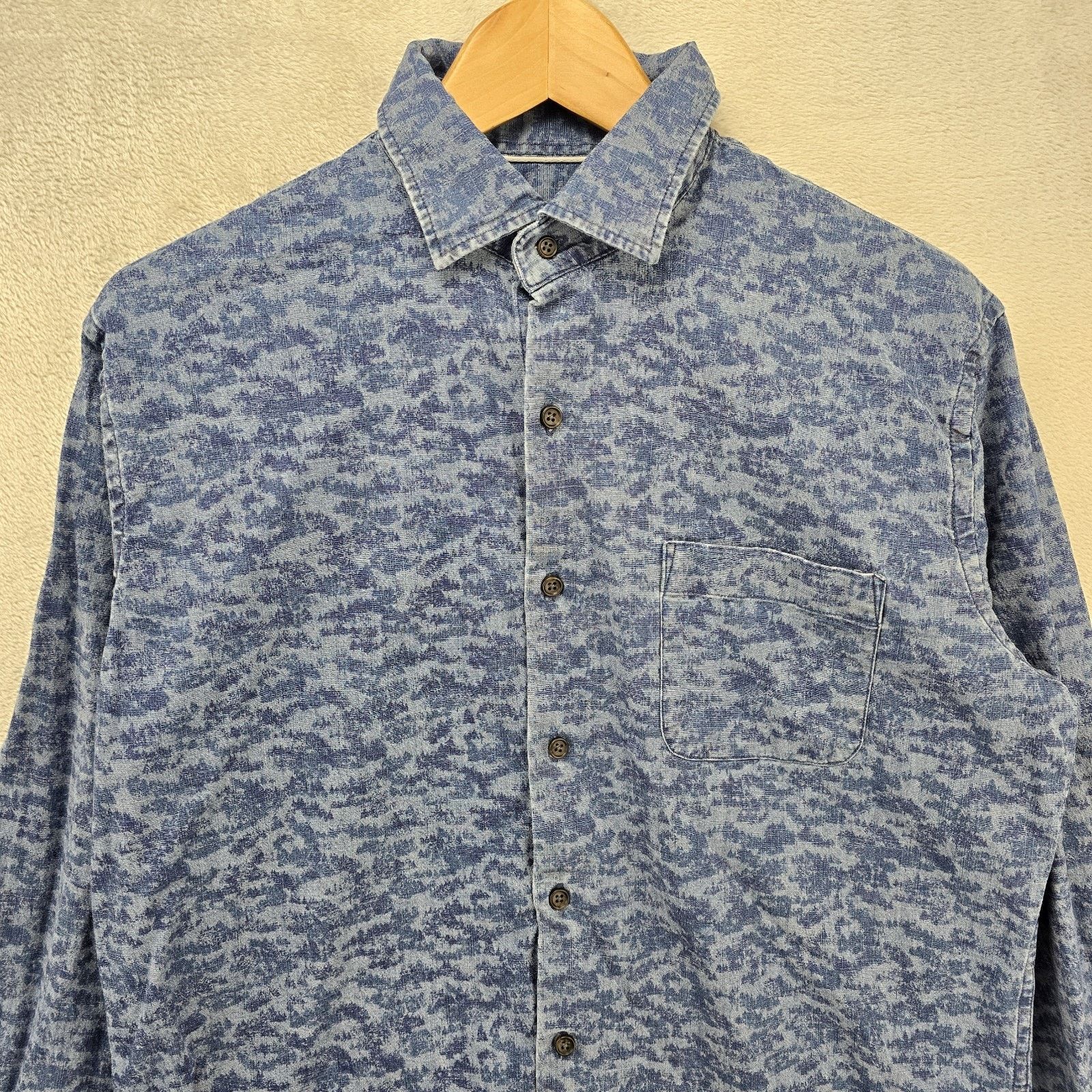 Peter Millar Peter Millar Shirt Mens Medium Fir Camo Chambray Button Up Size US M / EU 48-50 / 2 - 3 Thumbnail