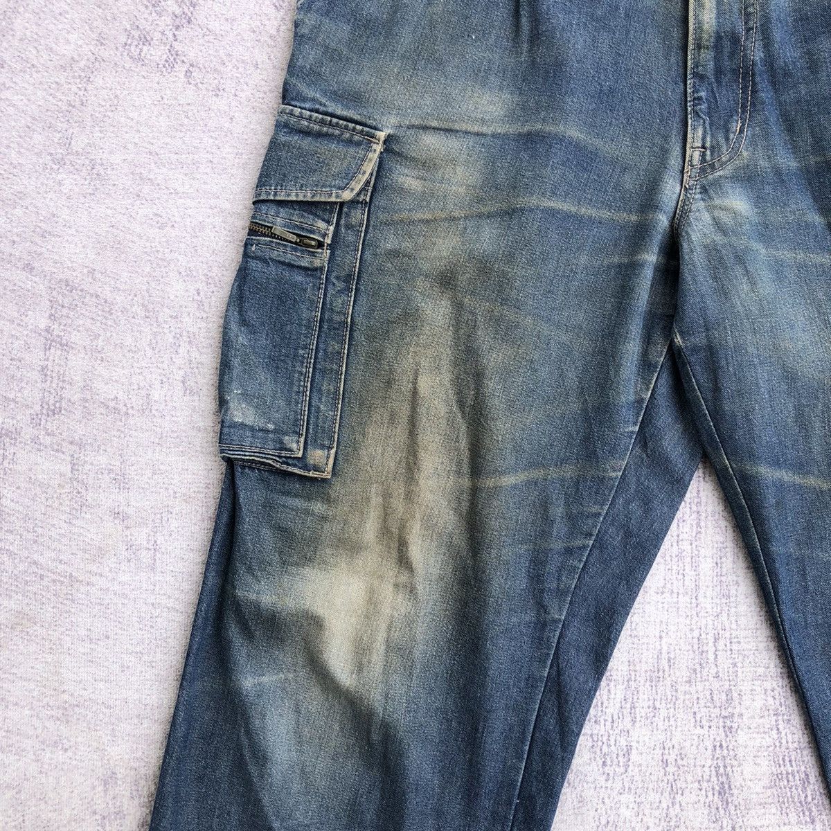 Jean Faded Cargo jeans Multipocket Tactical Pants Size US 34 / EU 50 - 4 Thumbnail