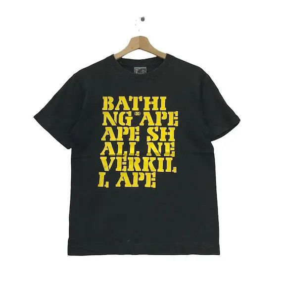 Bape Vtg 90’ BAPE A BATHING APE Never Kill Ideograpeh Tee Shirt Size US S / EU 44-46 / 1 - 1 Thumbnail