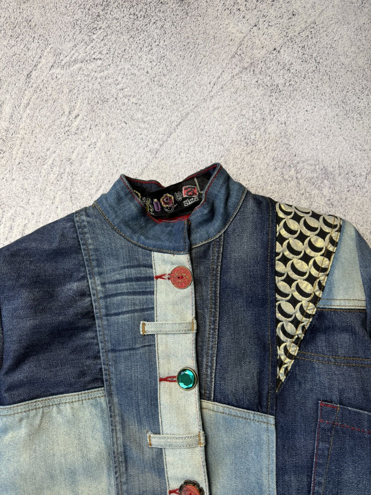 Desigual Vintage Designer Patch work Denim Jackets Y2K Japanese Size M / US 6-8 / IT 42-44 - 3 Thumbnail