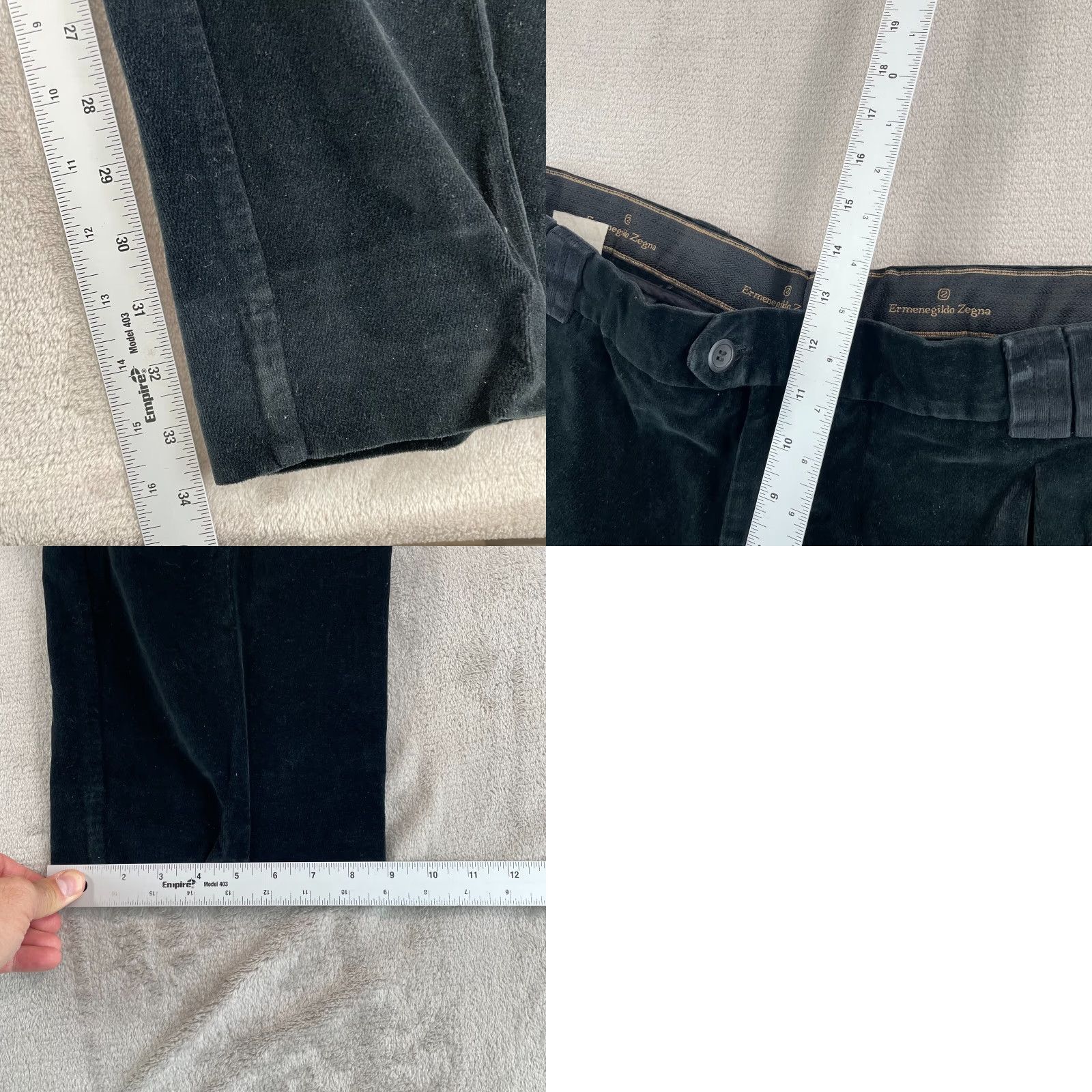Ermenegildo Zegna Ermenegildo Zegna Pants Men 38x34 Black Velvet Straight Leg Italy Made Size US 38 / EU 54 - 8 Thumbnail