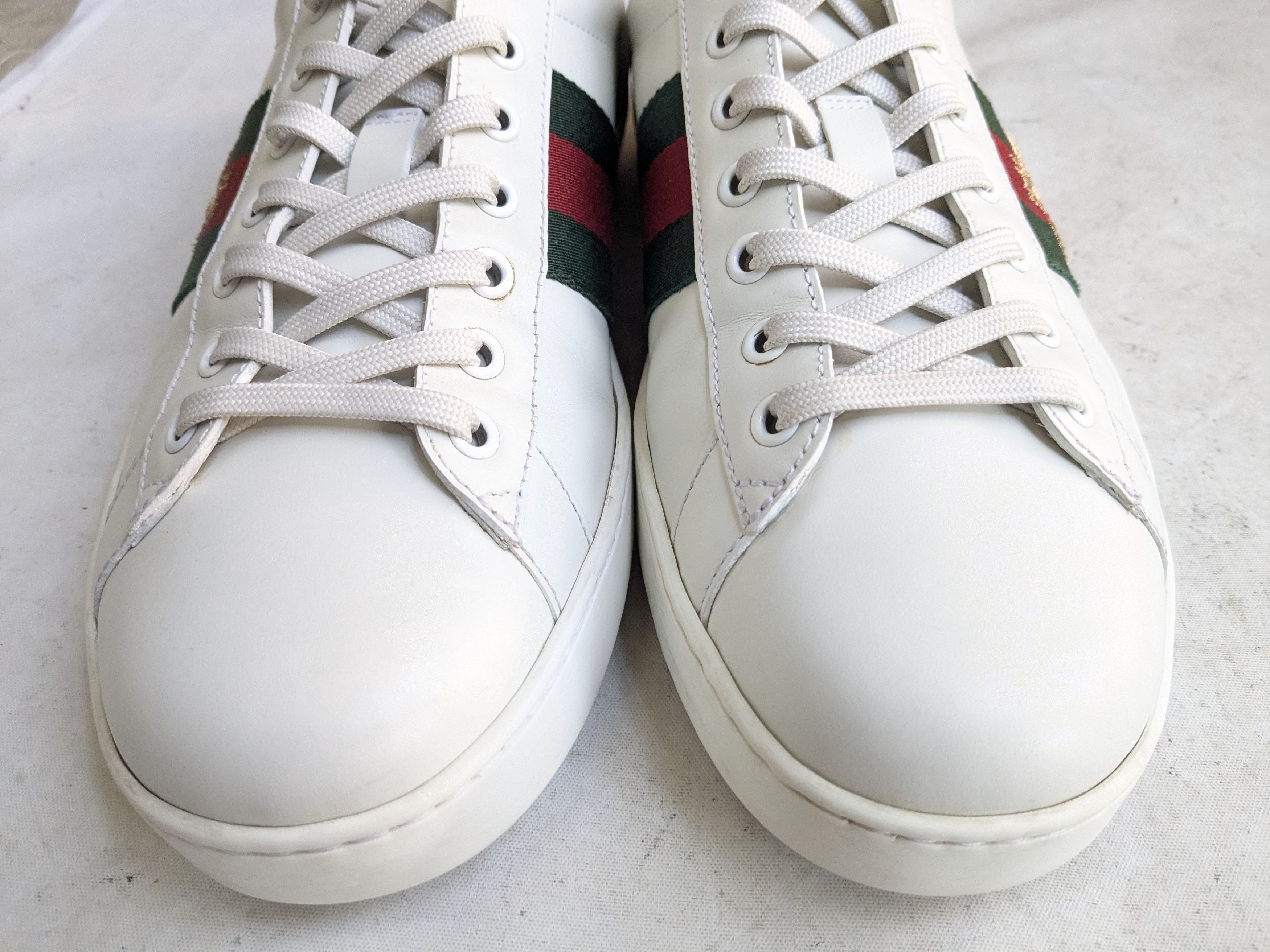 Gucci Gucci Ace Sneakers White 10 Bee Low Tops 429446 Size US 10 / EU 43 - 2 Thumbnail