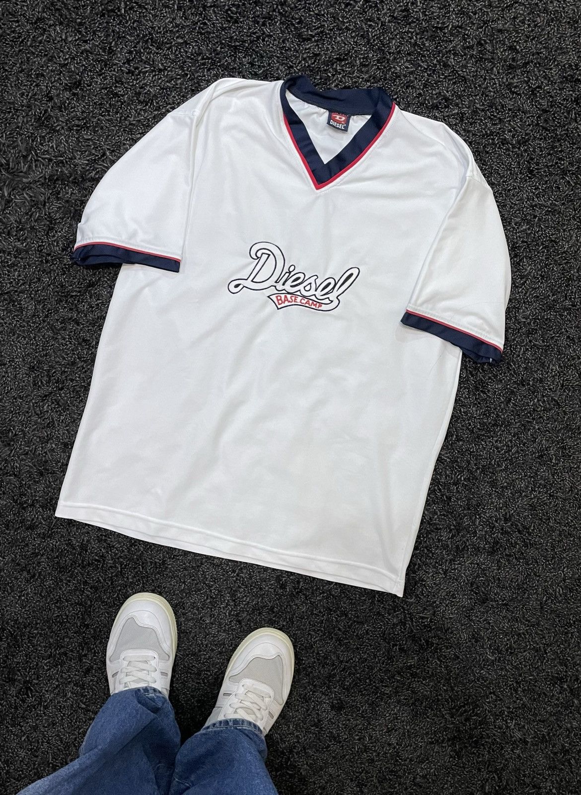 Diesel 🔥VINTAGE DIESEL DENIM BIG LOGO RAP TEE SHIRT JERSEY Y2K🔥 Size US L / EU 52-54 / 3 - 6 Thumbnail