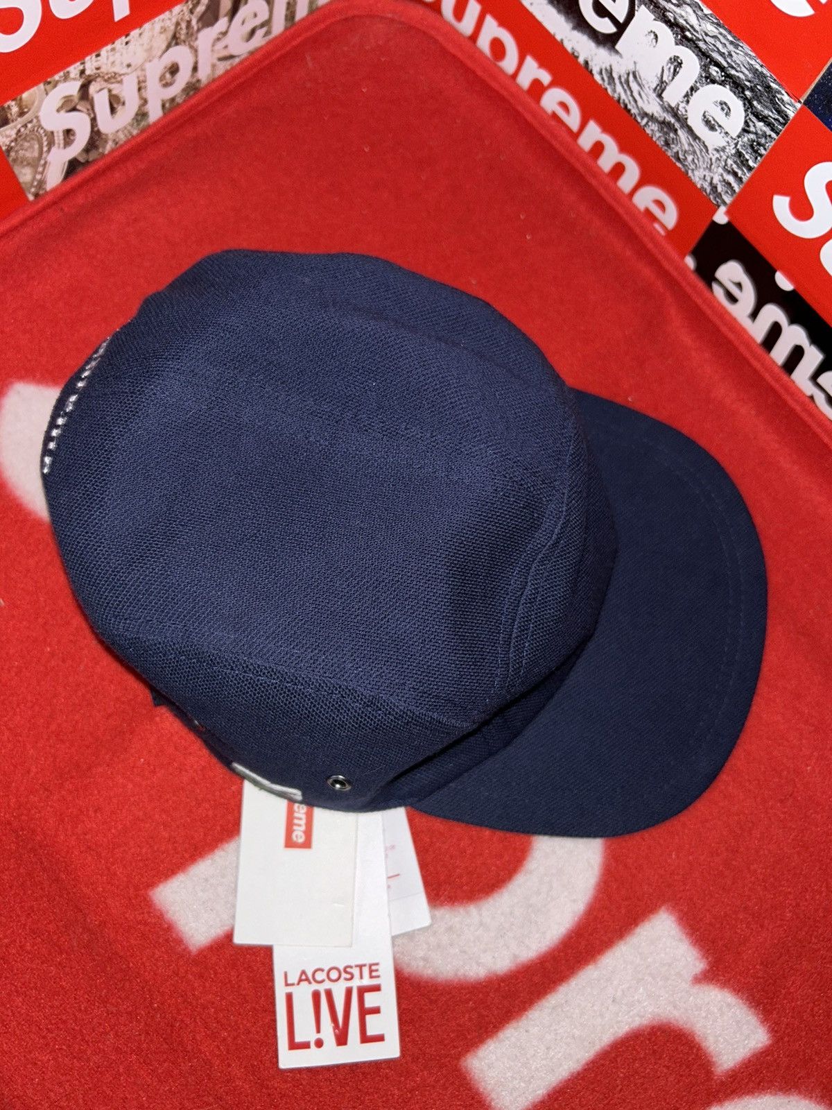 Supreme Supreme x Lacoste Piqué Navy Camp Cap SS17 NEW WITH TAGS Size ONE SIZE - 2 Thumbnail