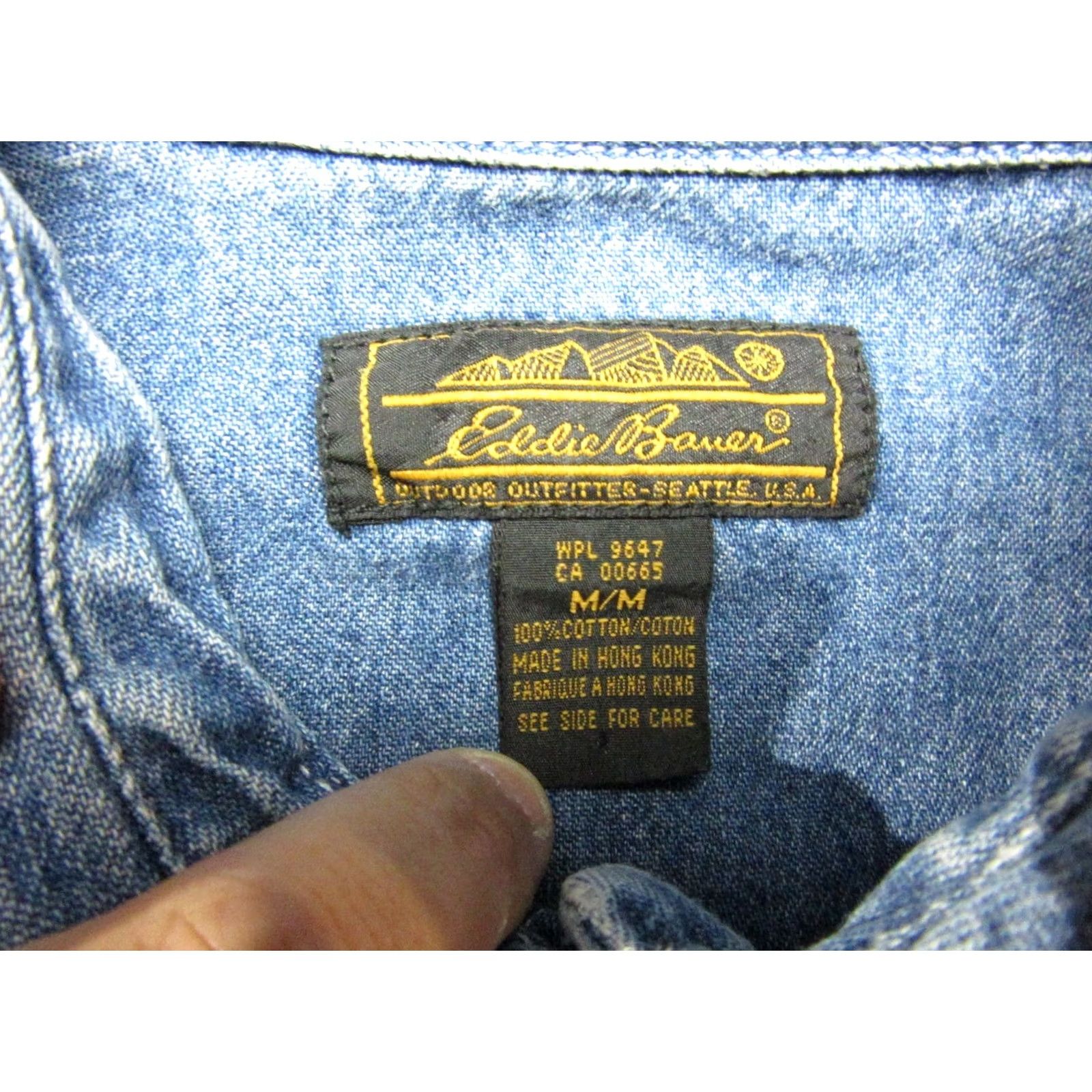 Eddie Bauer VINTAGE Eddie Bauer Shirt Womens Medium Blue Western Denim Cowboy Button-Up Long Sleeve Womens Regular Pink? Size M / US 6-8 / IT 42-44 - 4 Thumbnail
