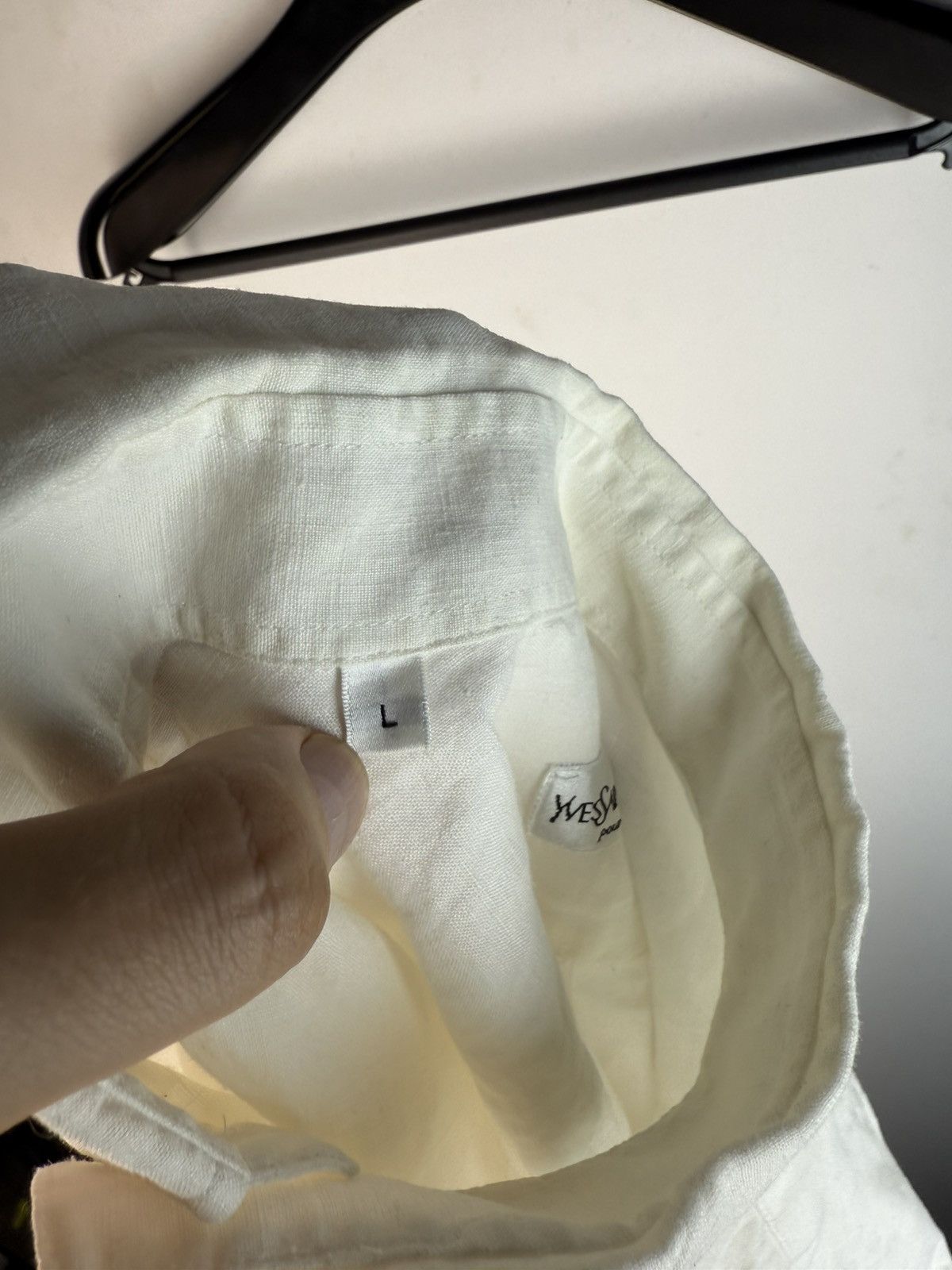 Yves Saint Laurent 100% Linen YSL Shirt White Button Up Size US L / EU 52-54 / 3 - 14 Thumbnail