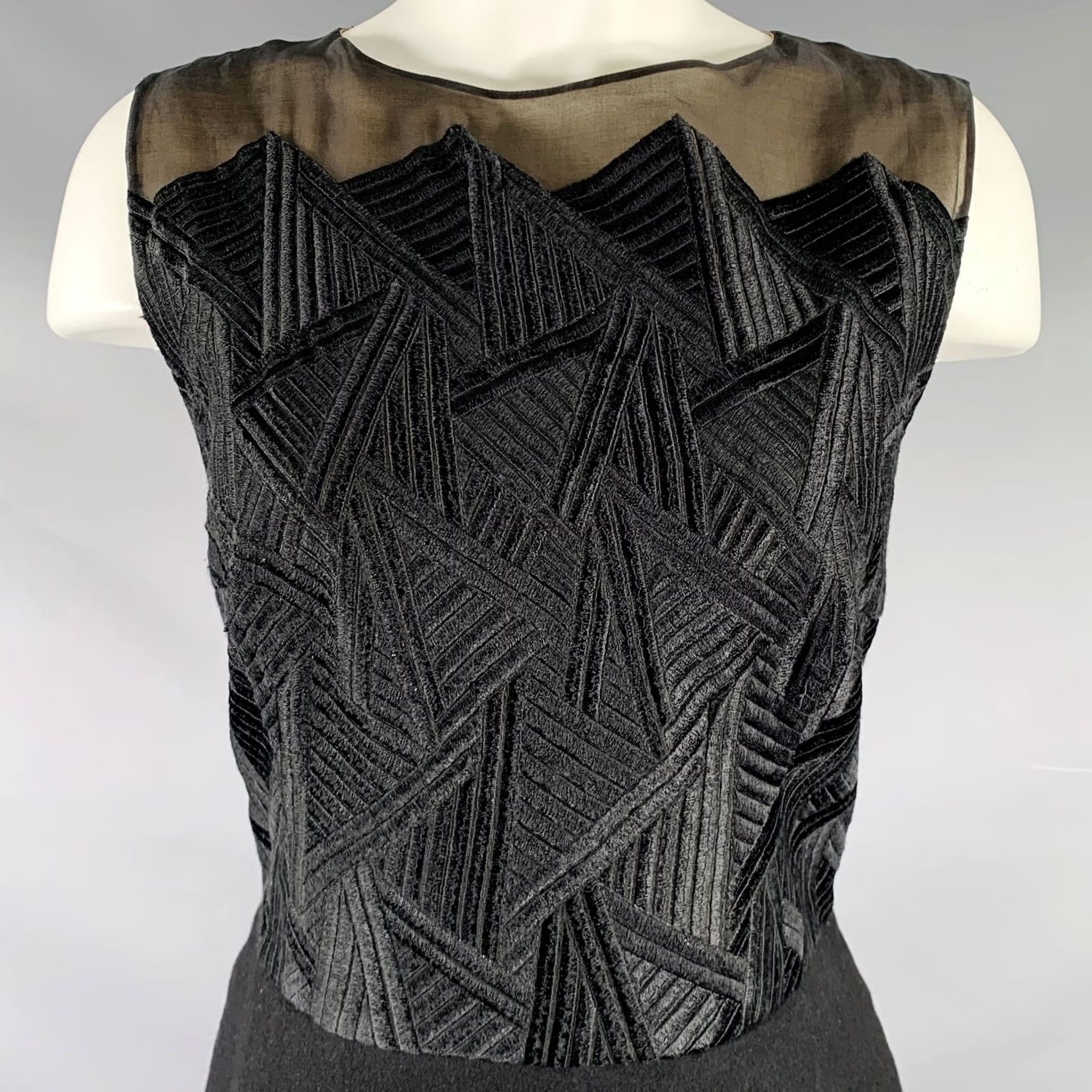 Akris AKRIS Size 8 Black Silk Cashmere Sleeveless Below Knee Dress Women Size M / US 6-8 / IT 42-44 - 2 Thumbnail