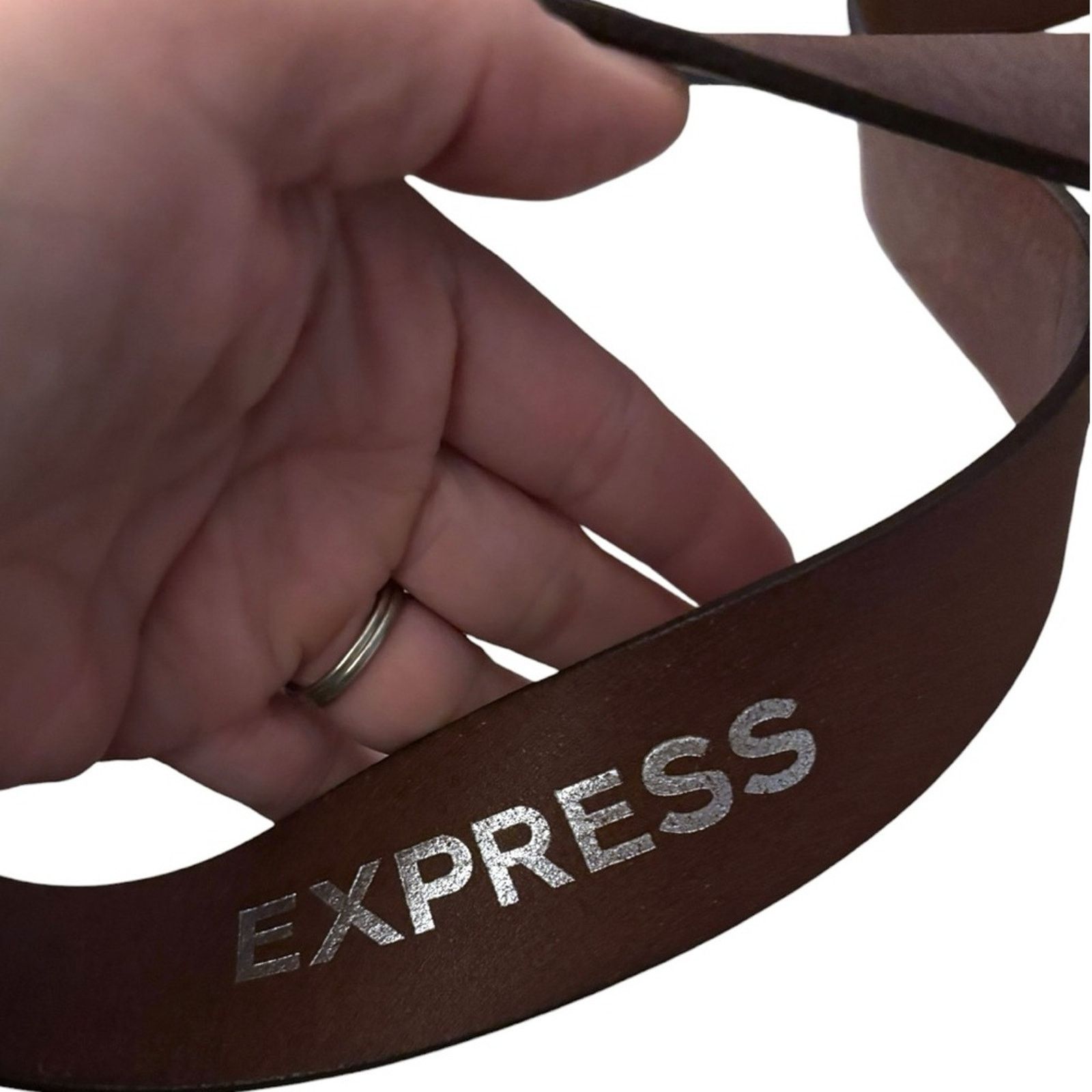 Express Women’s Express Brown Leather Belt Size ONE SIZE - 5 Thumbnail
