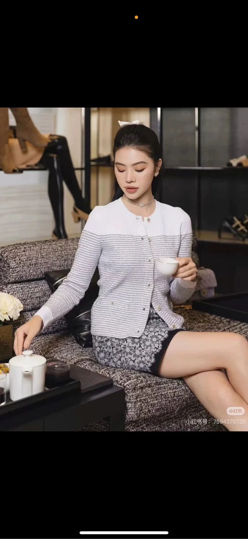 Chanel Chanel Silver knitwear jacket 2504-Nextarrow Size XS / US 0-2 / IT 36-38 - 8 Thumbnail