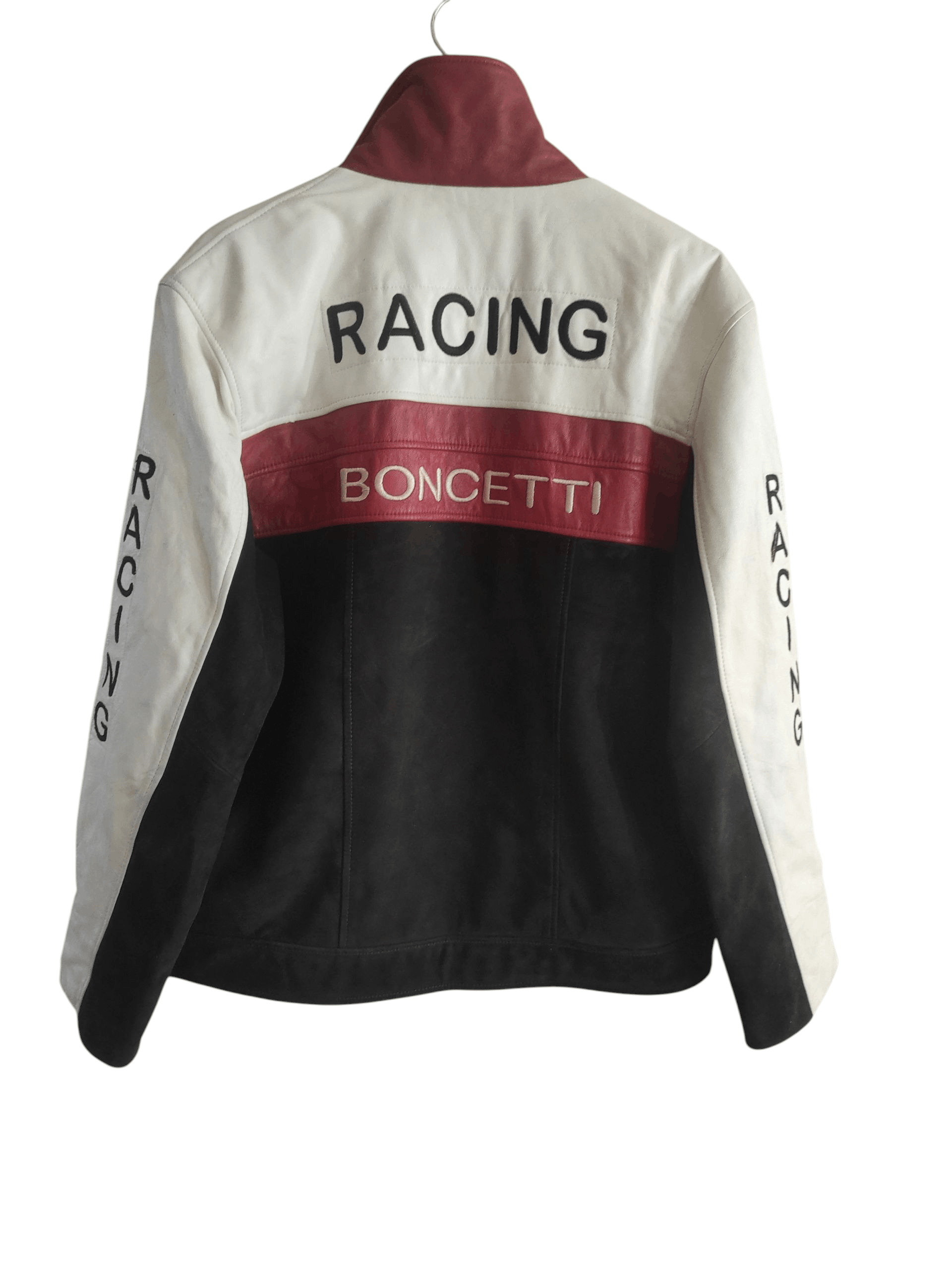 Genuine Leather Boncetti Vintage Y2K Leather Motorcycle Racing Jacket Size L Size US L / EU 52-54 / 3 - 3 Thumbnail