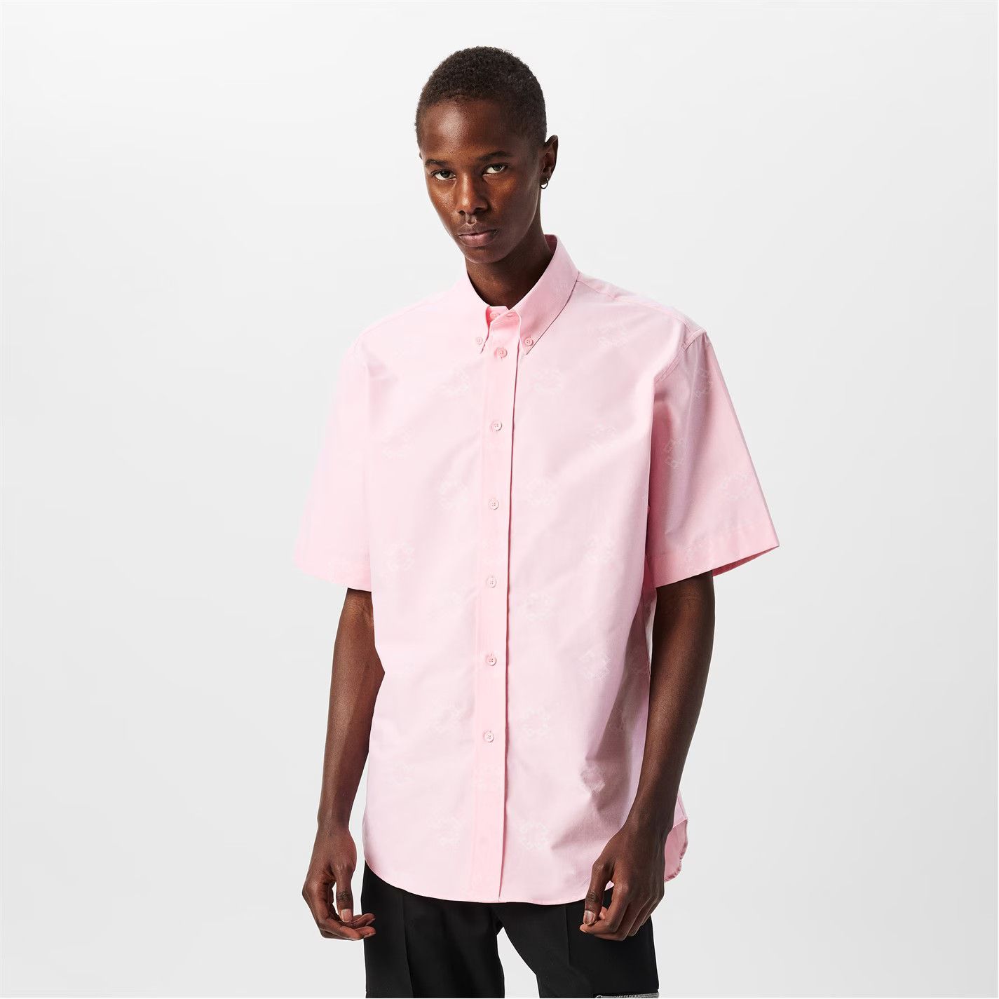 Givenchy o1g2r1mq0426 Monogram Short Sleeve Plain Shirt in Pink Size US M / EU 48-50 / 2 - 2 Thumbnail