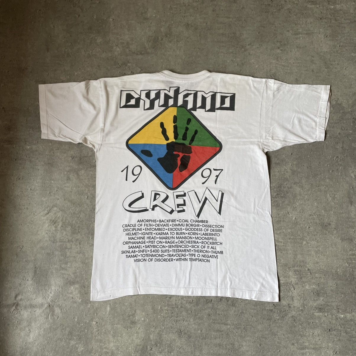 Band Tees Vintage 1997 Dynamo Open Air Crew Heavy Metal Music Festival Size US XL / EU 56 / 4 - 1 Thumbnail