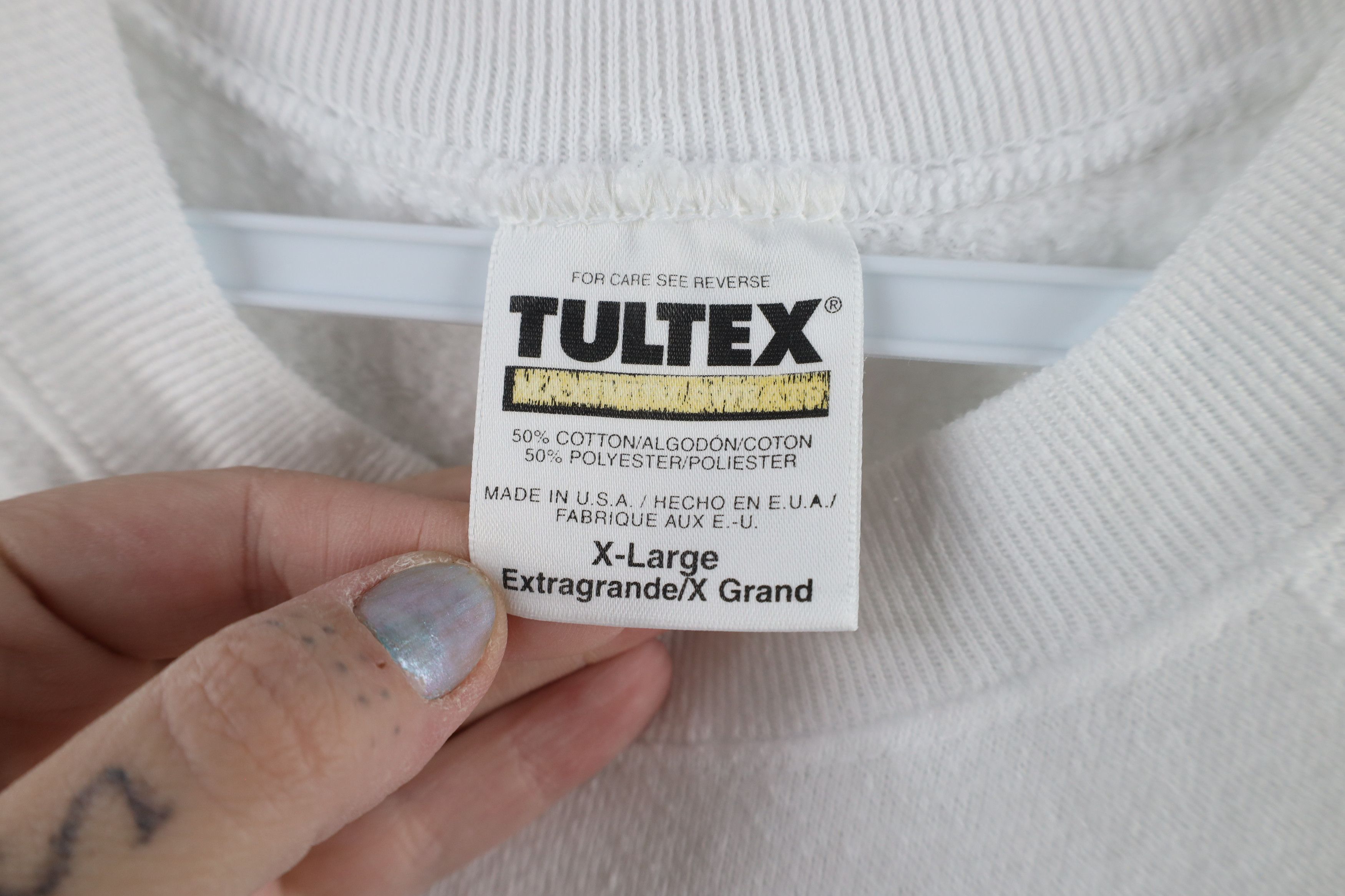 Vintage Vintage 90s Streetwear Crewneck Sweatshirt White USA Size US XL / EU 56 / 4 - 4 Thumbnail