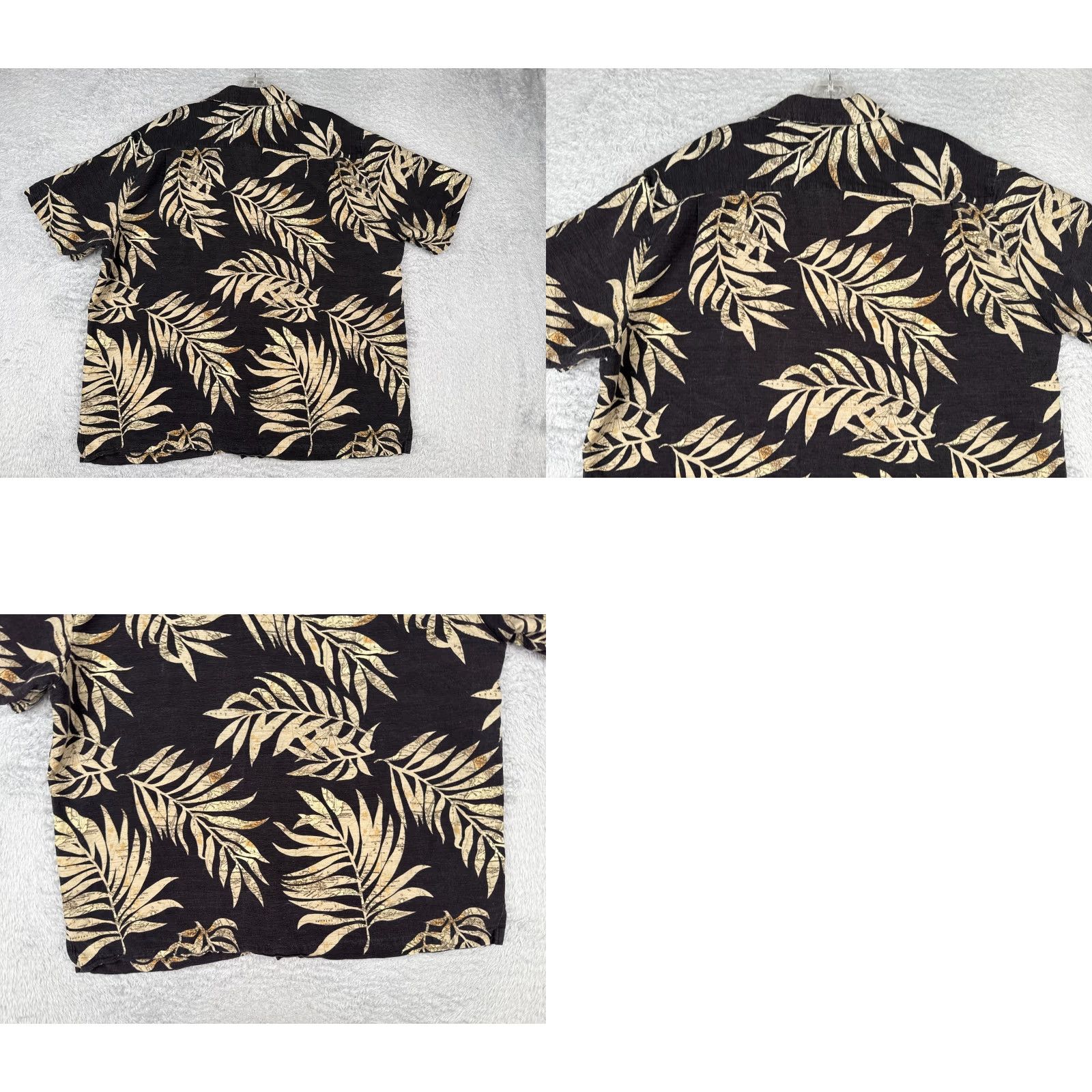 Vintage Caribbean Shirt Men XL Black Leaf Pattern Silk Cotton Blend Hawaiian Shirt Size US XL / EU 56 / 4 - 9 Thumbnail