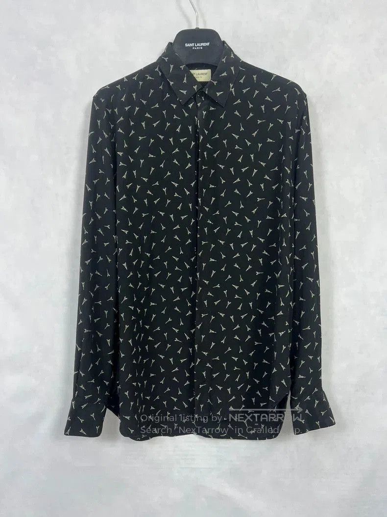 Saint Laurent Paris Saint Laurent Paris Tower Print Shirt. Size US M / EU 48-50 / 2 - 1 Thumbnail