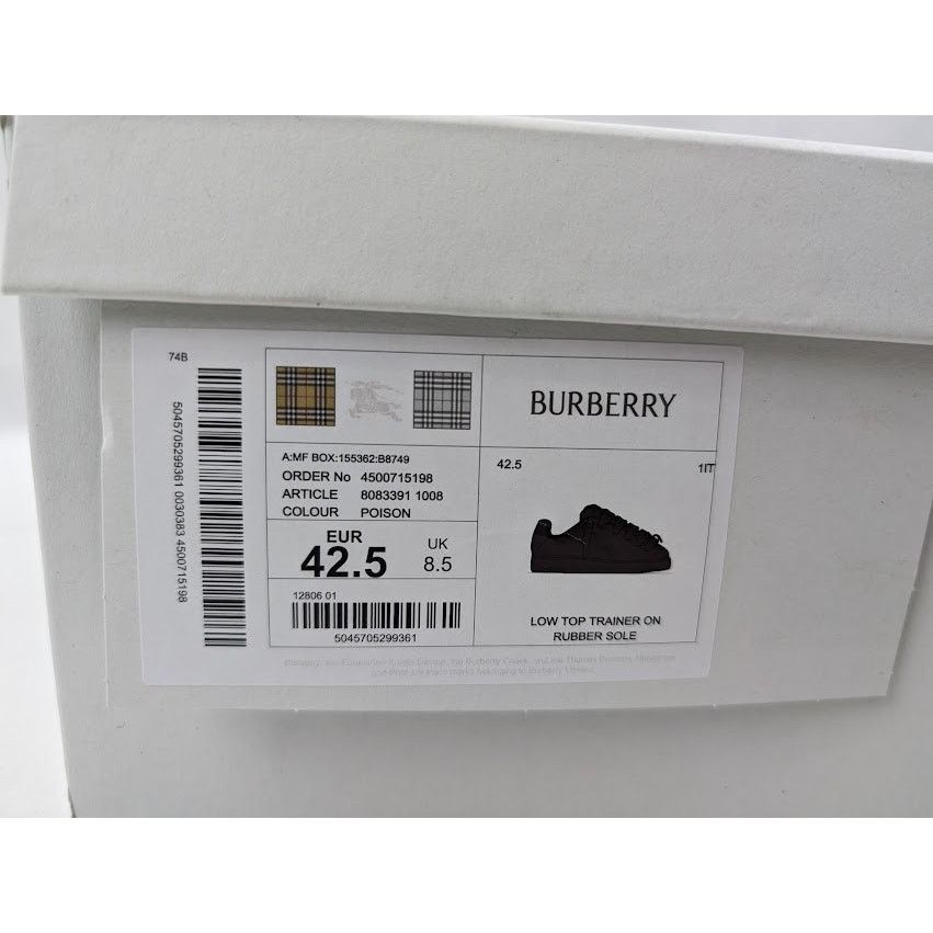 Burberry o1rshd1 Low-Top Trainer on Rubber Sole in Poison Size US 9.5 / EU 42-43 - 22 Thumbnail