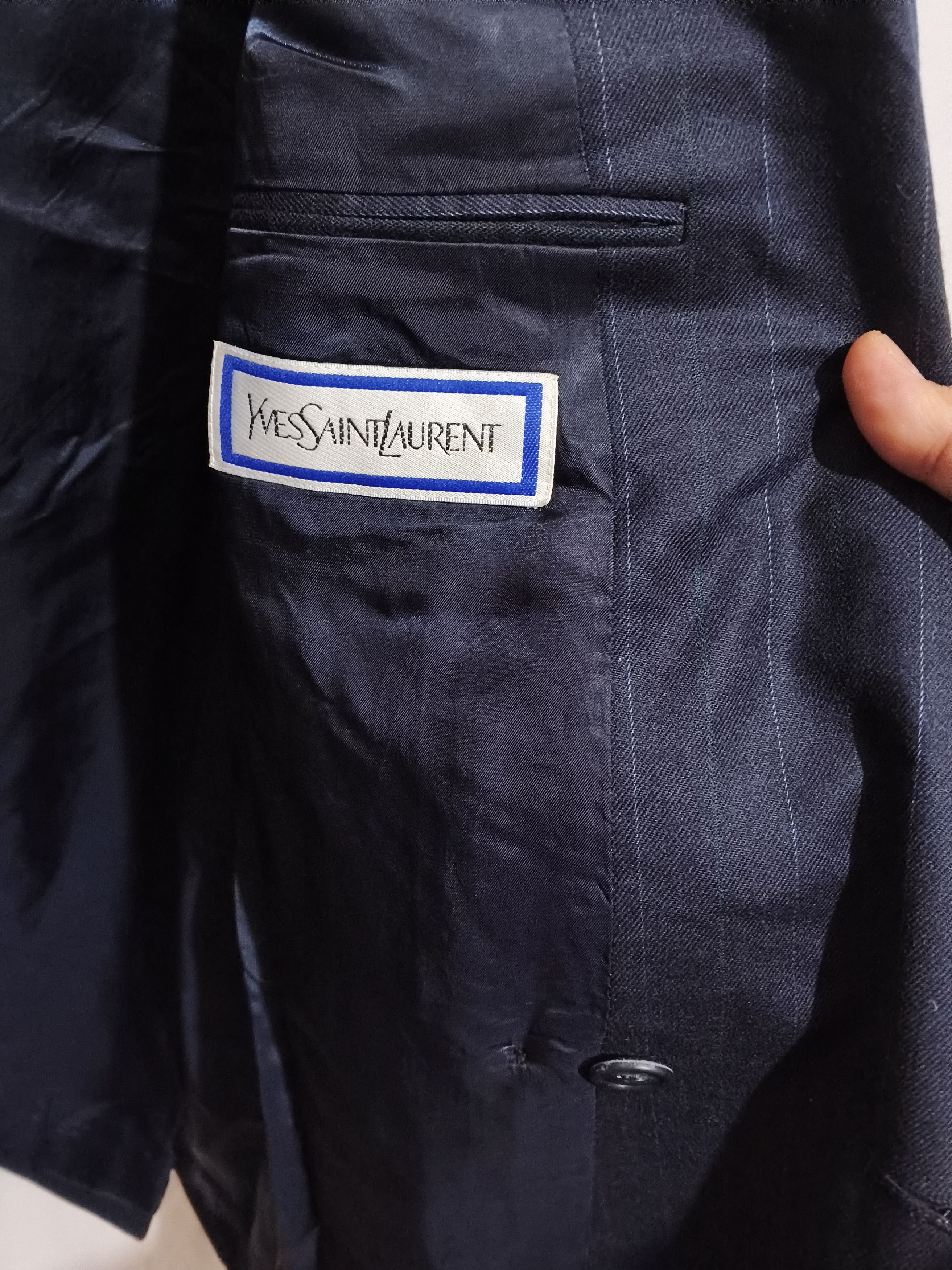 Yves Saint Laurent Vintage YSL Power Tailoring Double Breasted Pinstripe Size 50S - 11 Thumbnail