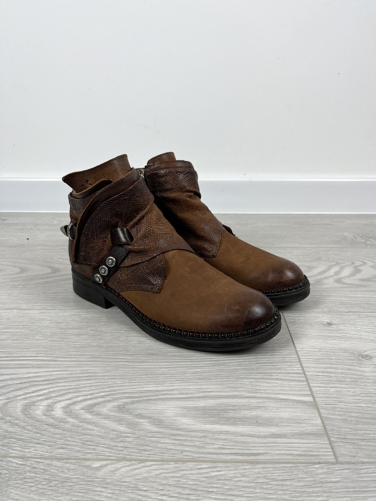 A.S.98 Airsteps A.S. 98 Brosn Leather Buckle Avante Garde Boots Size US 8 / IT 38 - 2 Thumbnail