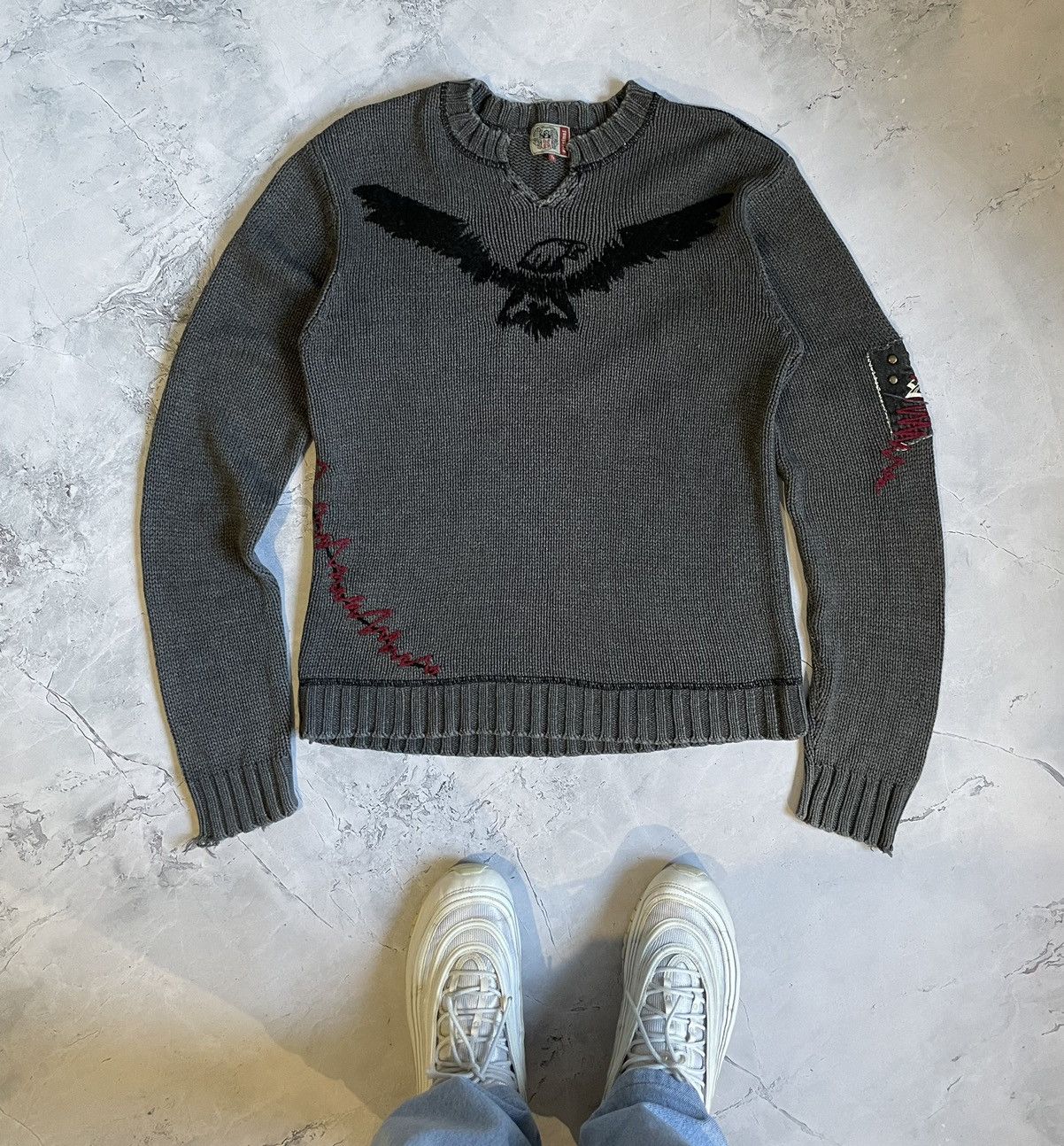 Diesel AvantGarde Vintage Sweatshirt Y2K Printed Knit Japan Sweater Size US L / EU 52-54 / 3 - 3 Thumbnail