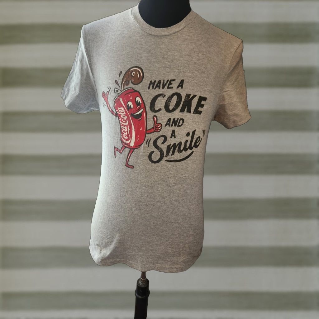 Vintage Coca-Cola Unisex Gray T-shirt Size M Have A Coke And Smile Shirt Short Sleeve Round Neck Logo 90s Retro Mens Womens Boys Girls Size US M / EU 48-50 / 2 - 1 Thumbnail