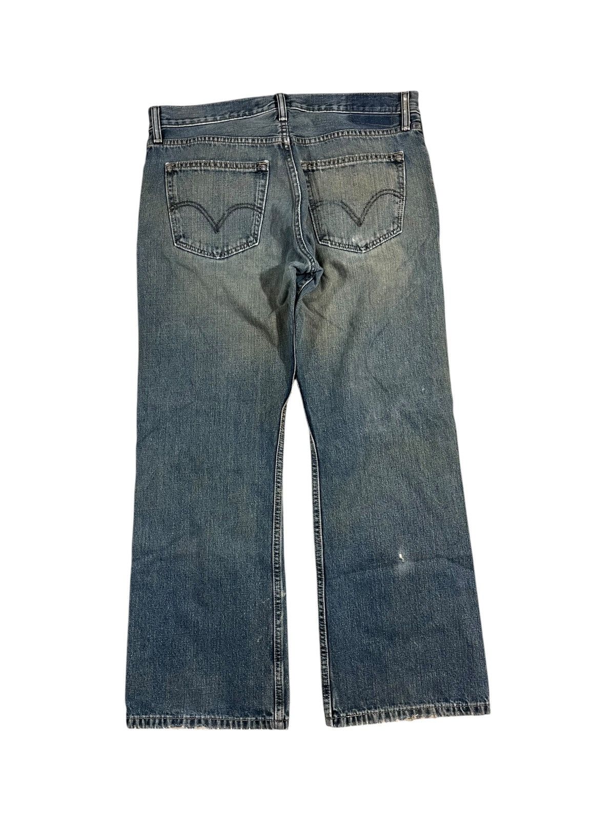 Levi's Vintage Levis 527 Low Rise Bootcut Mud Wash Faded Blue Jeans Size US 35 - 2 Thumbnail