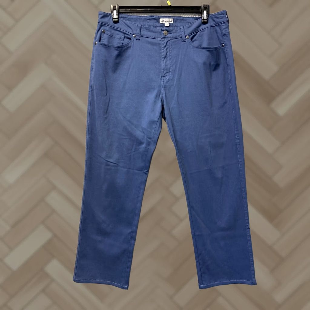 Peter Millar Peter Millar Chino Pants Mens Size 35 Navy Cotton Twill Straight Leg Regular Inseam 30" Crown Crafted Size US 35 - 1 Thumbnail
