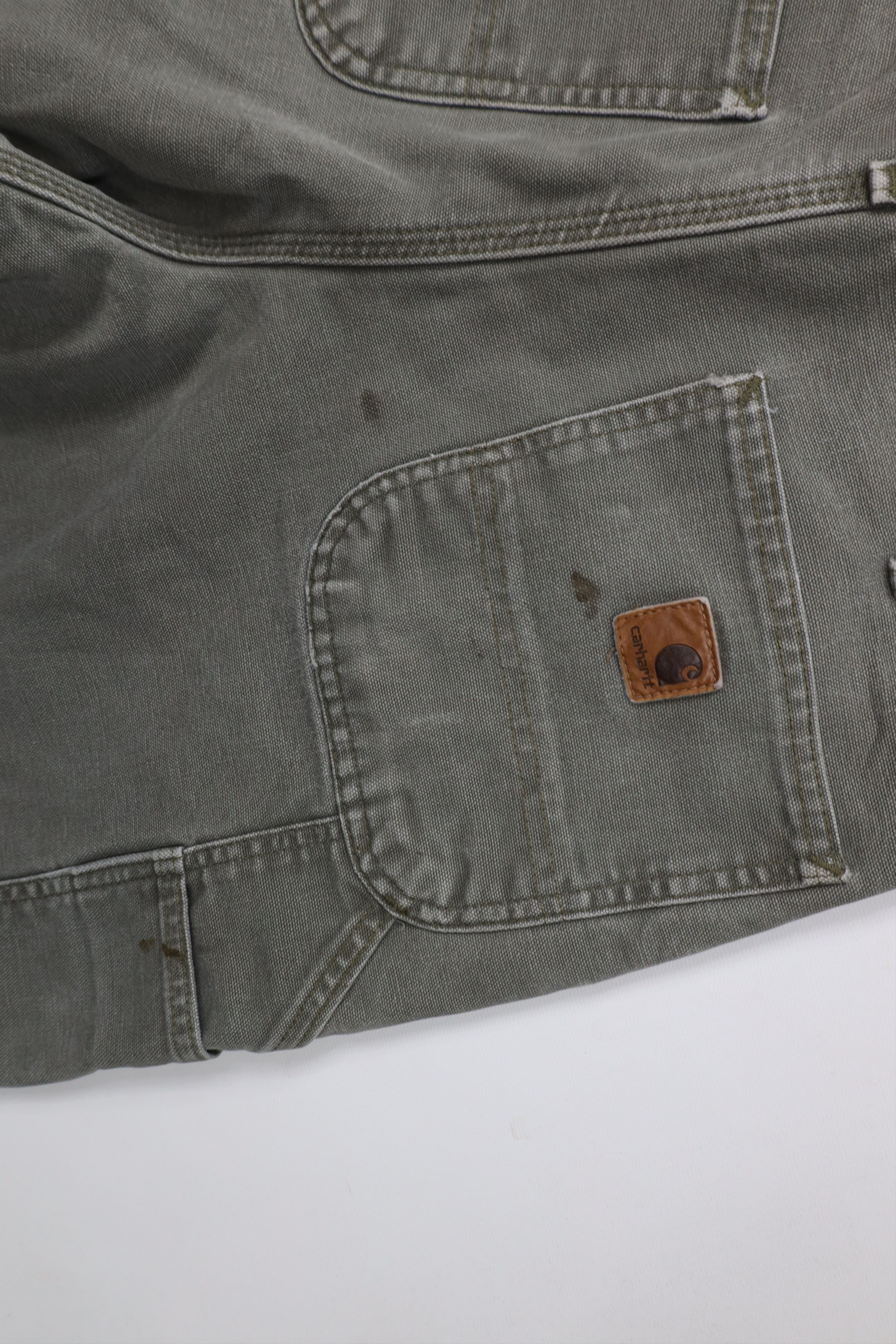 Carhartt × Vintage Vintage Carhartt Lined Wide Leg Dungaree Pants Moss Green Size US 32 / EU 48 - 13 Thumbnail