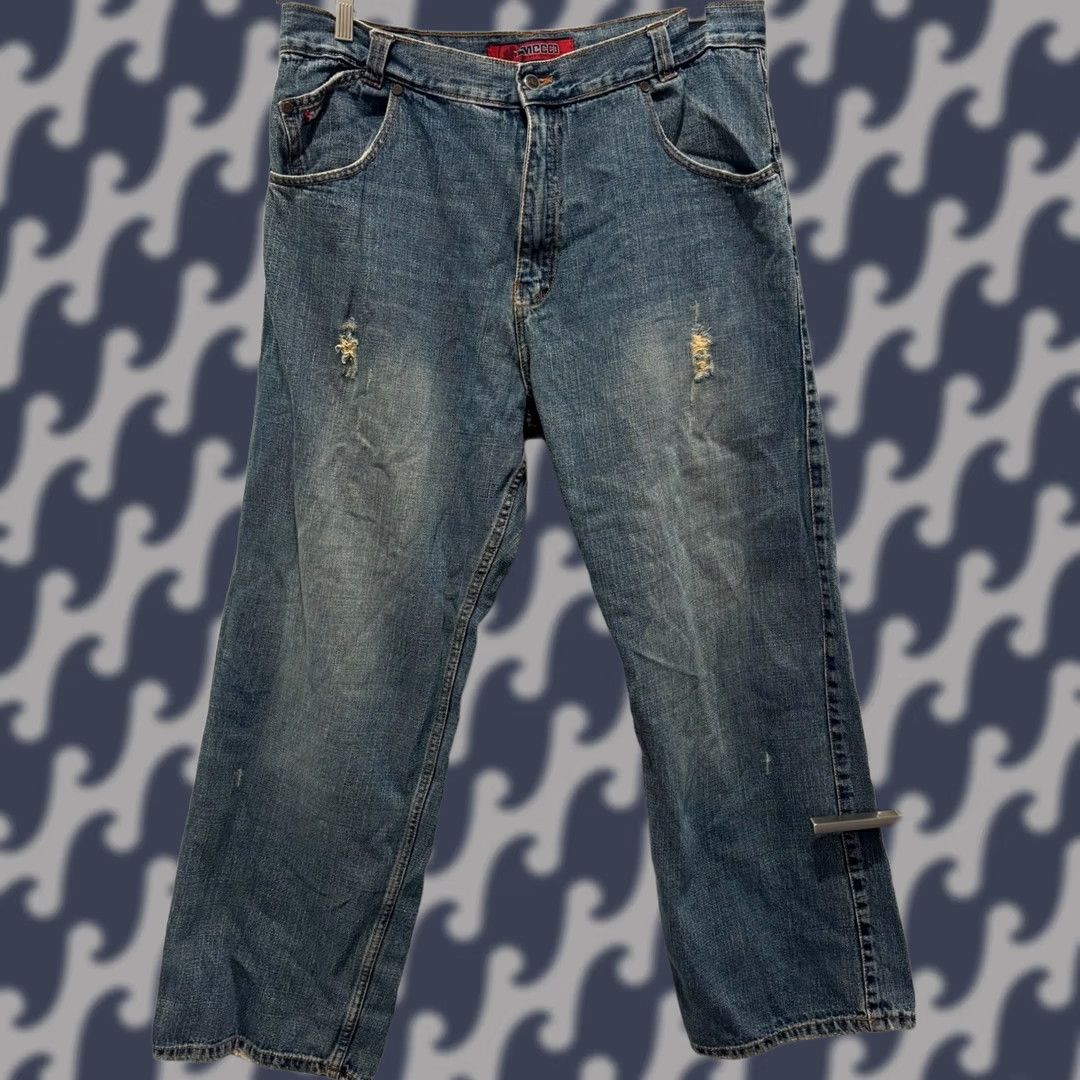 Vintage VINTAGE Mecca Jeans Denim Wide-Leg 40x32 Mens Hip Hop Baggy Blue 5-Pocket Relaxed Streetwear Style Size US 40 / EU 56 - 1 Thumbnail