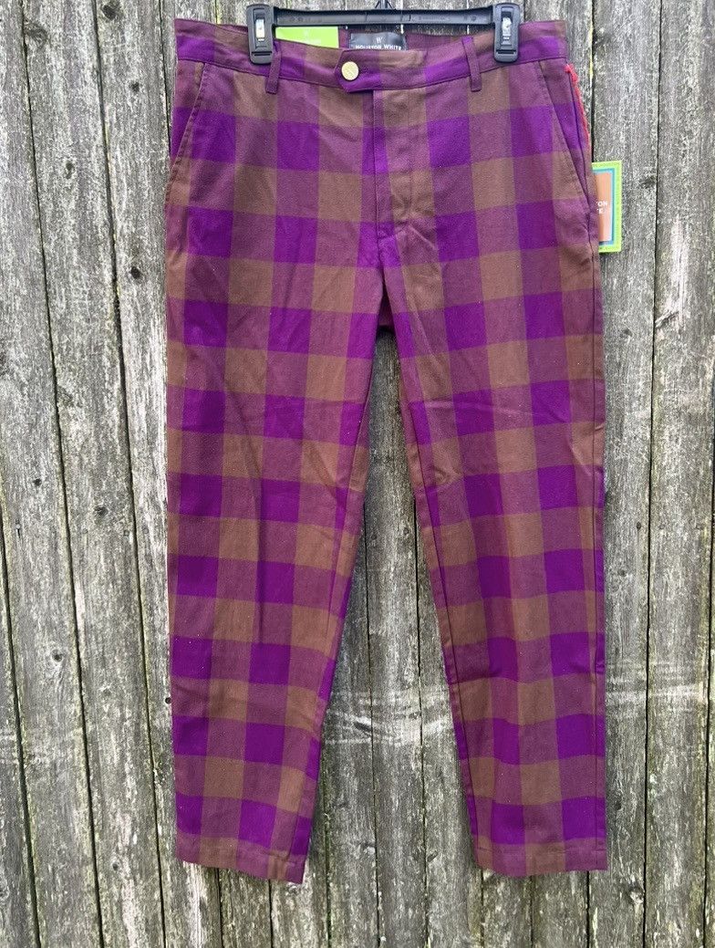 Designer × Other Houston White Gingham Checkered Pants 34x32 Size US 34 / EU 50 - 3 Thumbnail