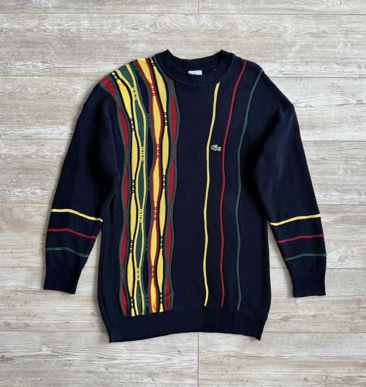 Lacoste Vintage Lacoste Made in France Knit Sweater – Coogi Style Size US L / EU 52-54 / 3 - 3 Thumbnail