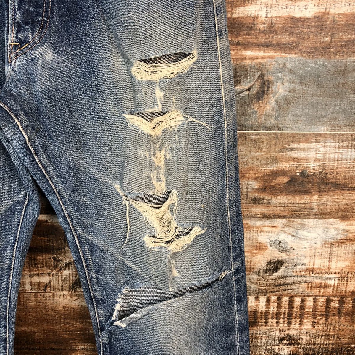 Johnbull DLL John Bull Blue Distressed ripped denim Pants #C137 Size US 31 - 10 Thumbnail