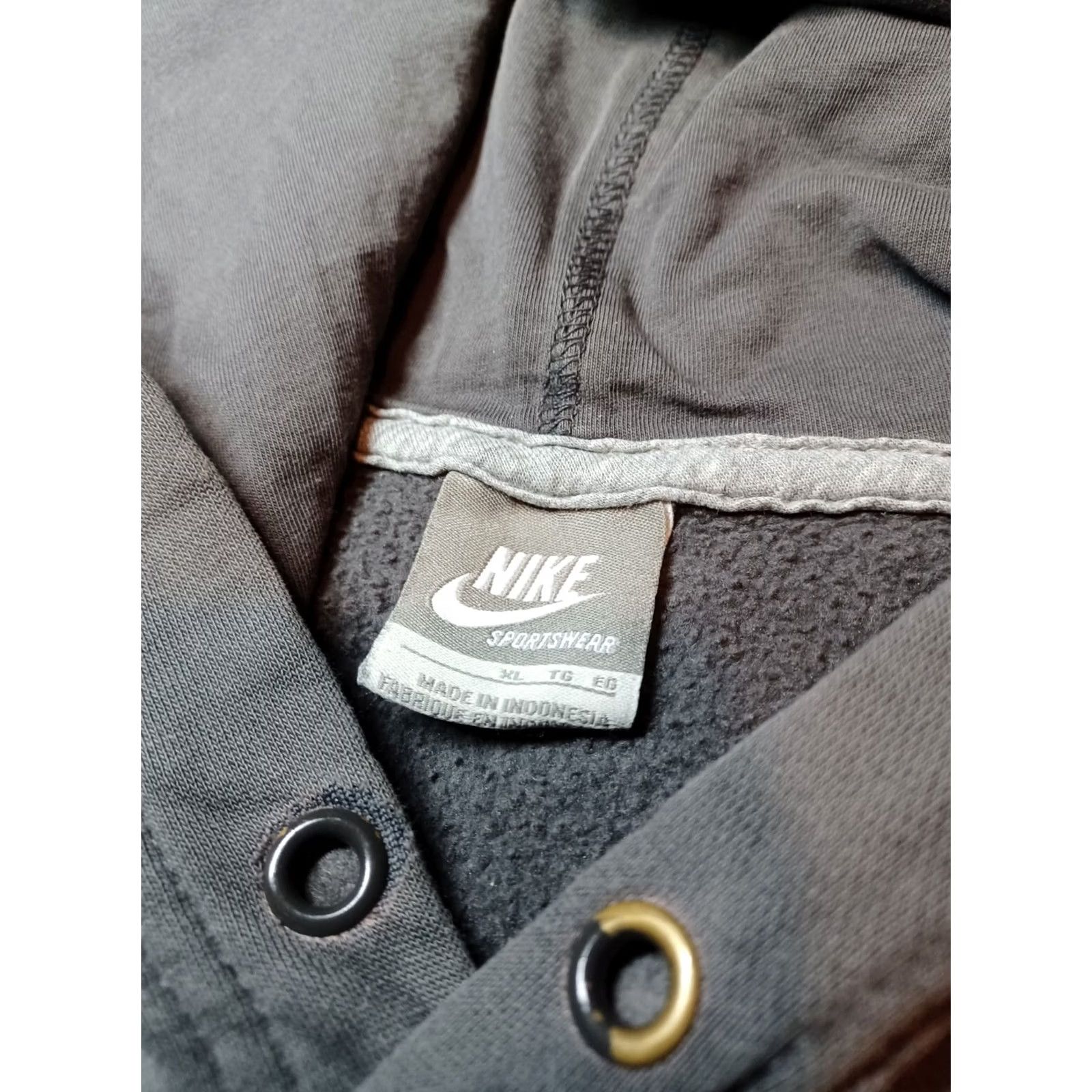 Nike VINTAGE Nike Hoodie Check Embroidered Big Swoosh Logo Gray XL Mens Size US XL / EU 56 / 4 - 4 Thumbnail